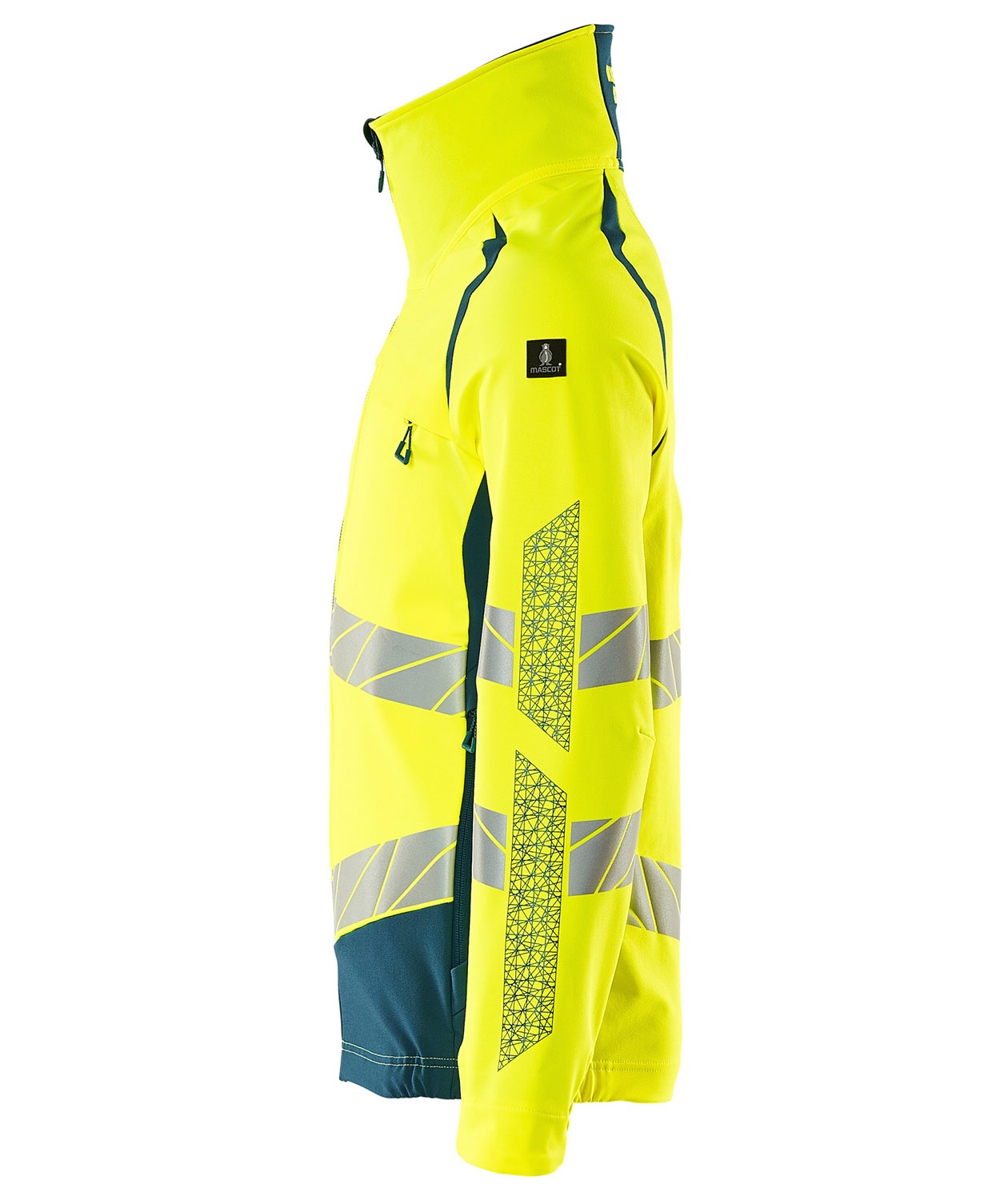Mascot Accelerate Safe jakke full stretch, Hi-Vis Gul/M&oslash;rk Petroleum, large image number 2