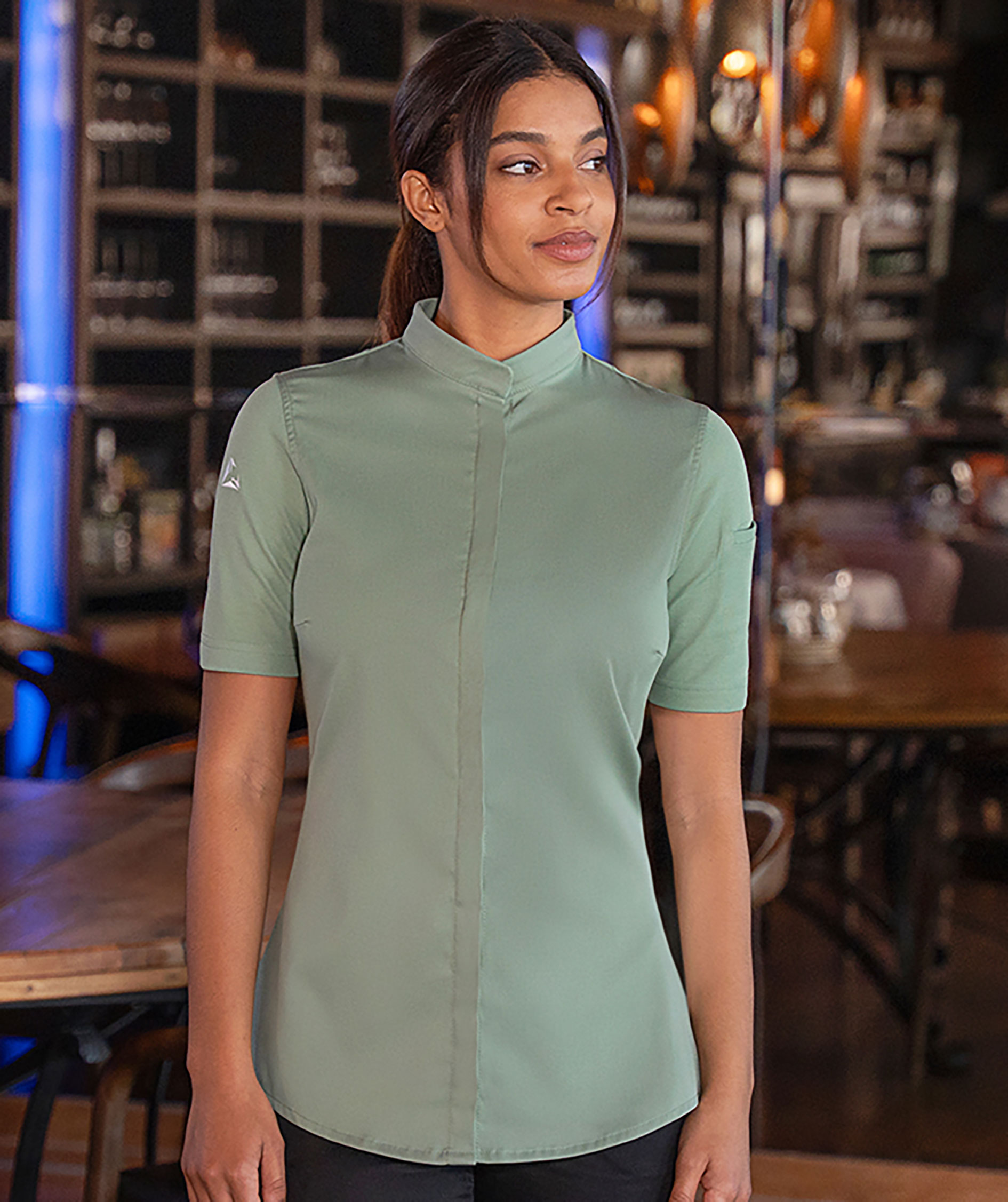 Karlowsky DIAMOND CUT&reg; Avantgarde kurz&auml;rmlige Damen Kochjacke, Pastel Green, large image number 1