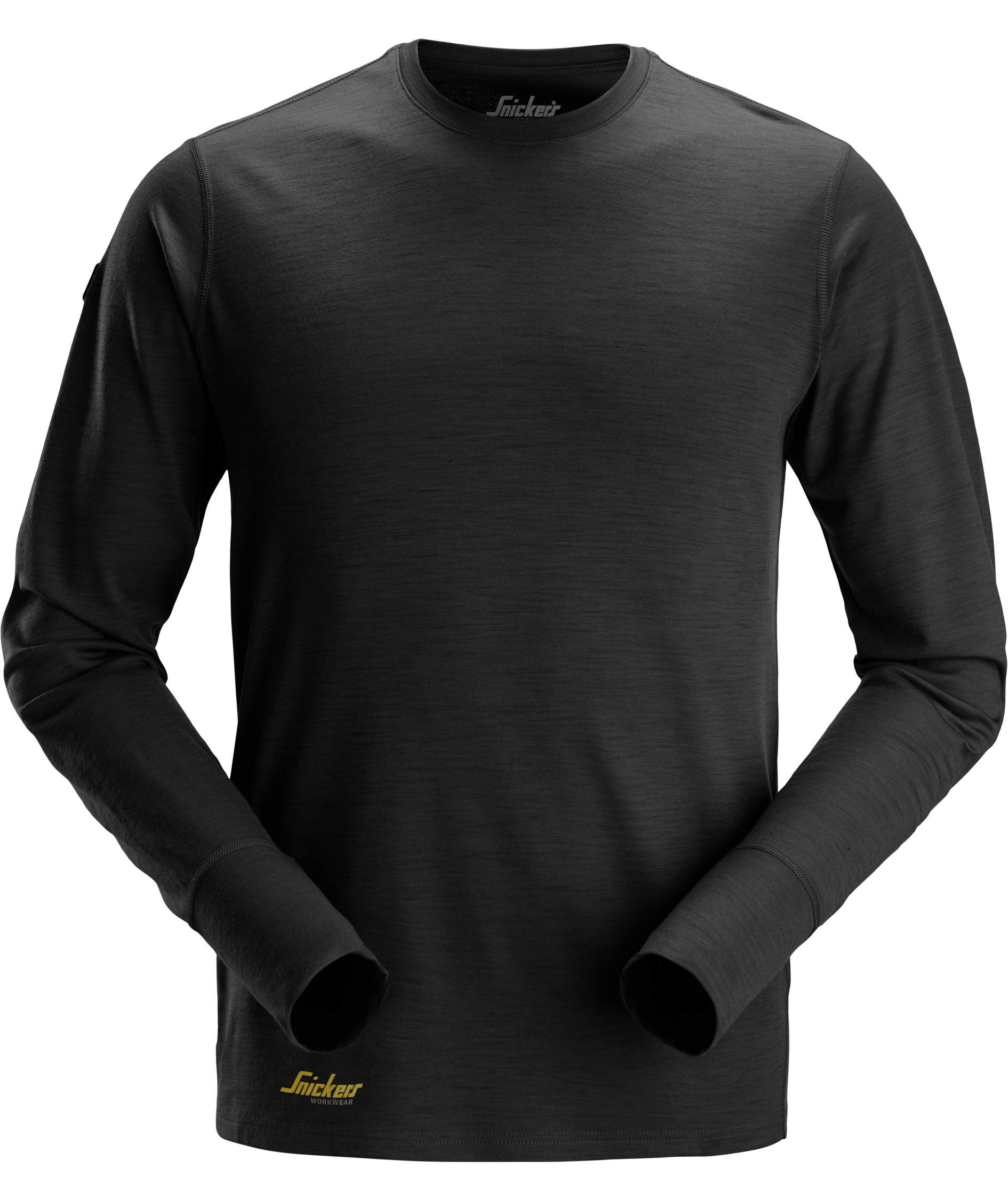 Snickers AllroundWork lang&aelig;rmet T-shirt med merinould 2451, Sort
