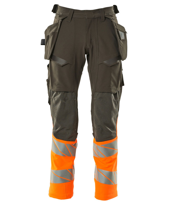 Mascot Accelerate Safe h&aring;ndv&aelig;rkerbukser Full stretch, M&oslash;rk Antracit/Hi-vis orange, M&oslash;rk Antracit/Hi-vis orange, swatch