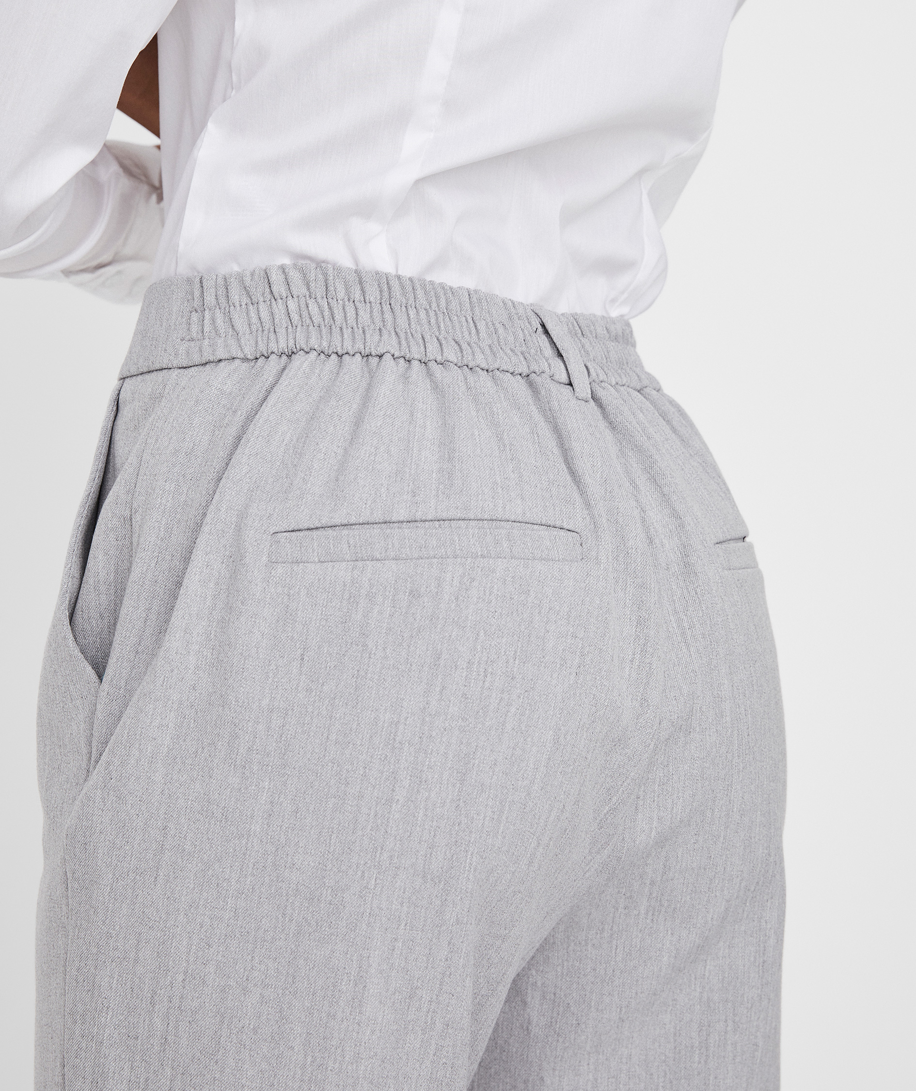 Vero Moda VMMAYA LOOSE SOLID women's trousers, Light Grey Melange, large image number 3