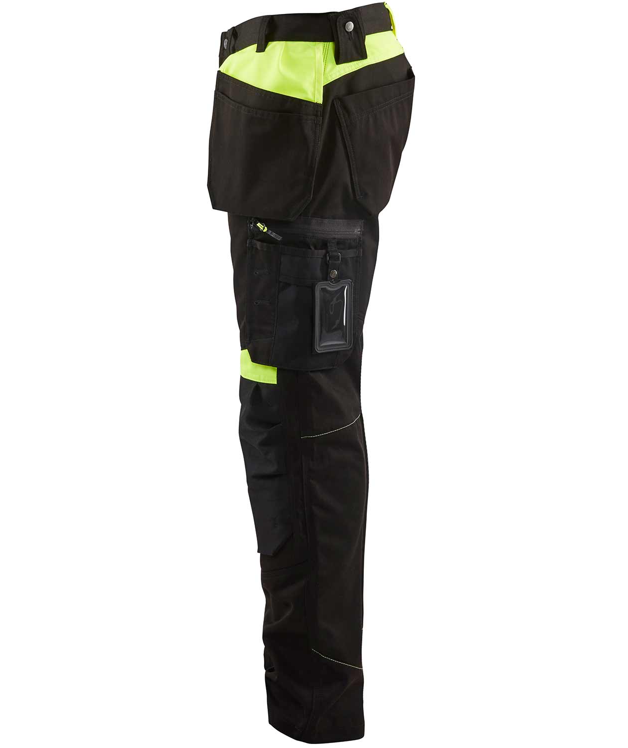 Bl&aring;kl&auml;der arbejdsbukser, Sort/Hi-Vis Gul, large image number 2