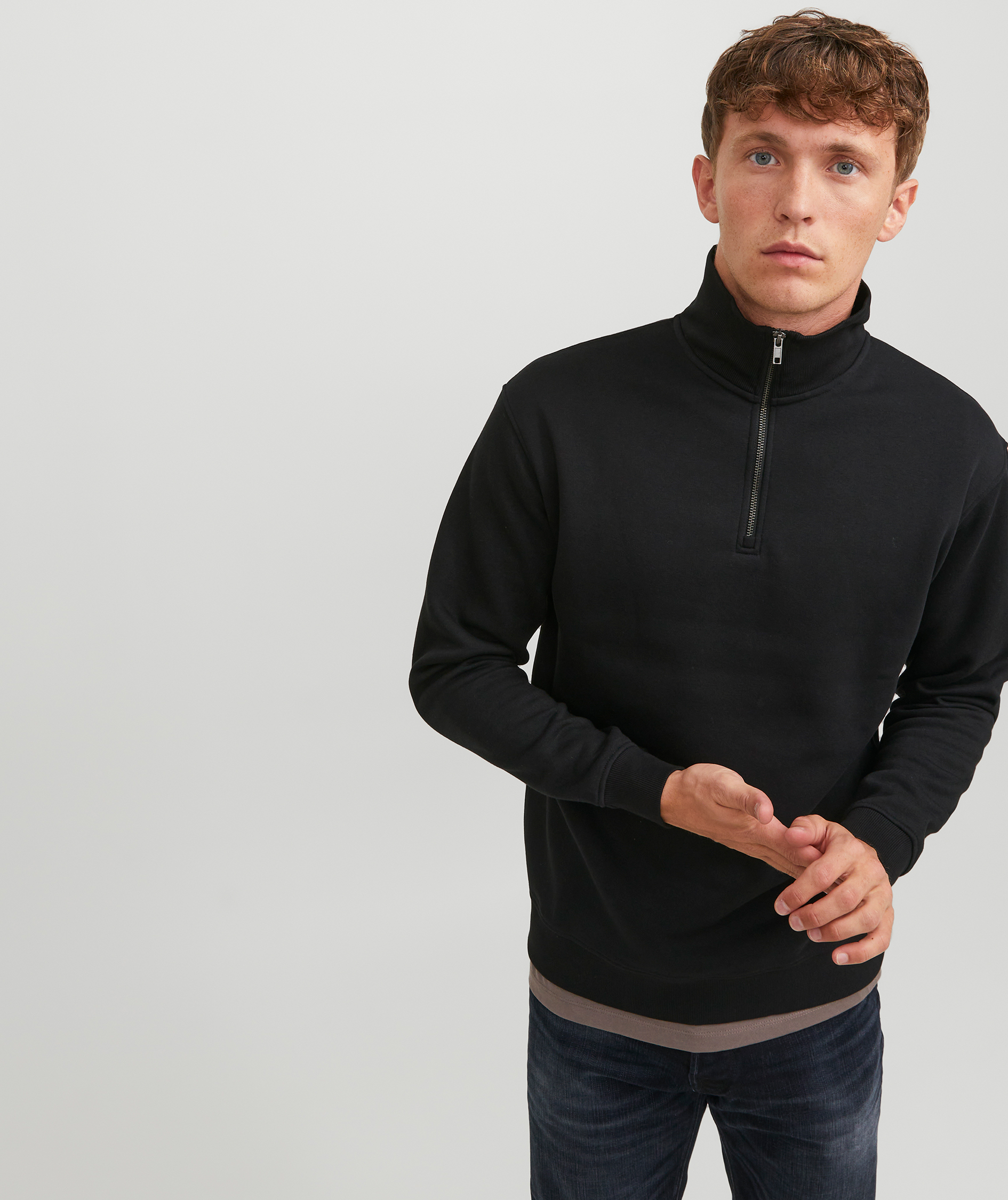 Jack & Jones JJEBRADLEY half zip, Black, large image number 6