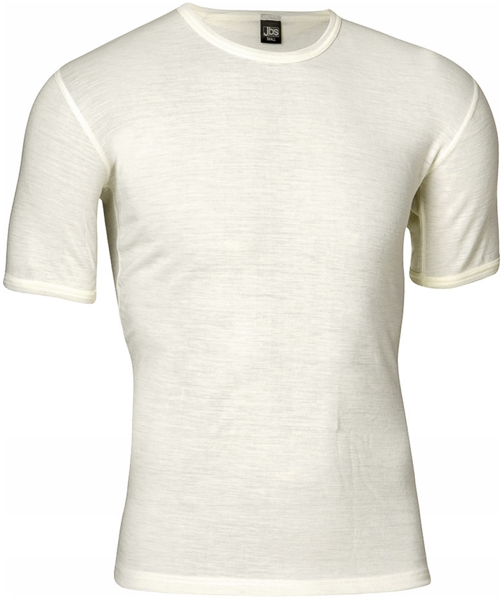 JBS kort &aelig;rmet undertr&oslash;je med merino uld, Hvid