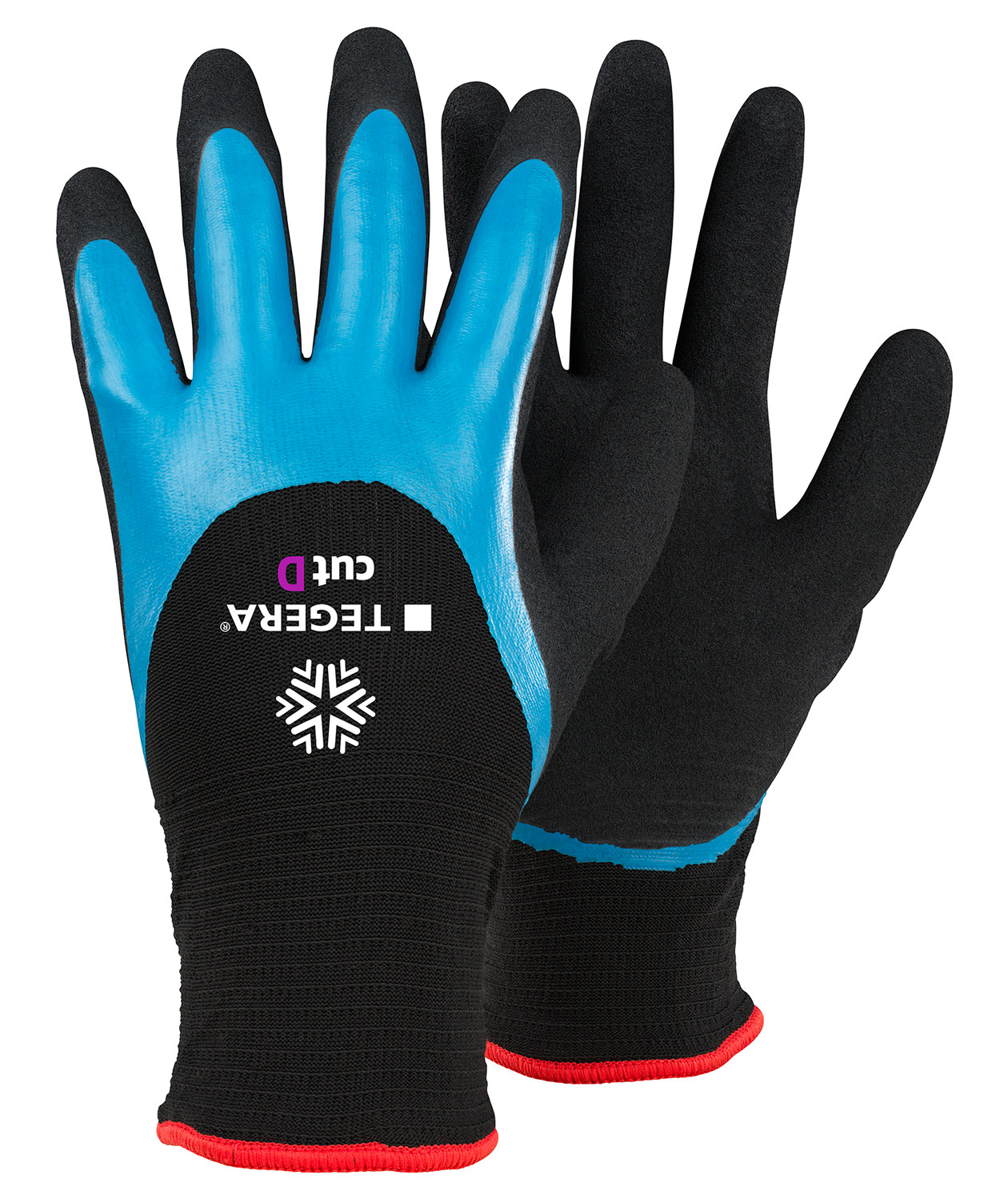Tegera 8832R vinterhandskar med sk&auml;rskydd Cut D, Bl&aring;/Svart