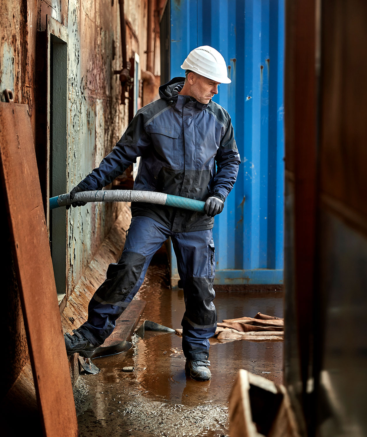 ELKA Working Xtreme stretch vinterjakke, Marine/Sort, large image number 1