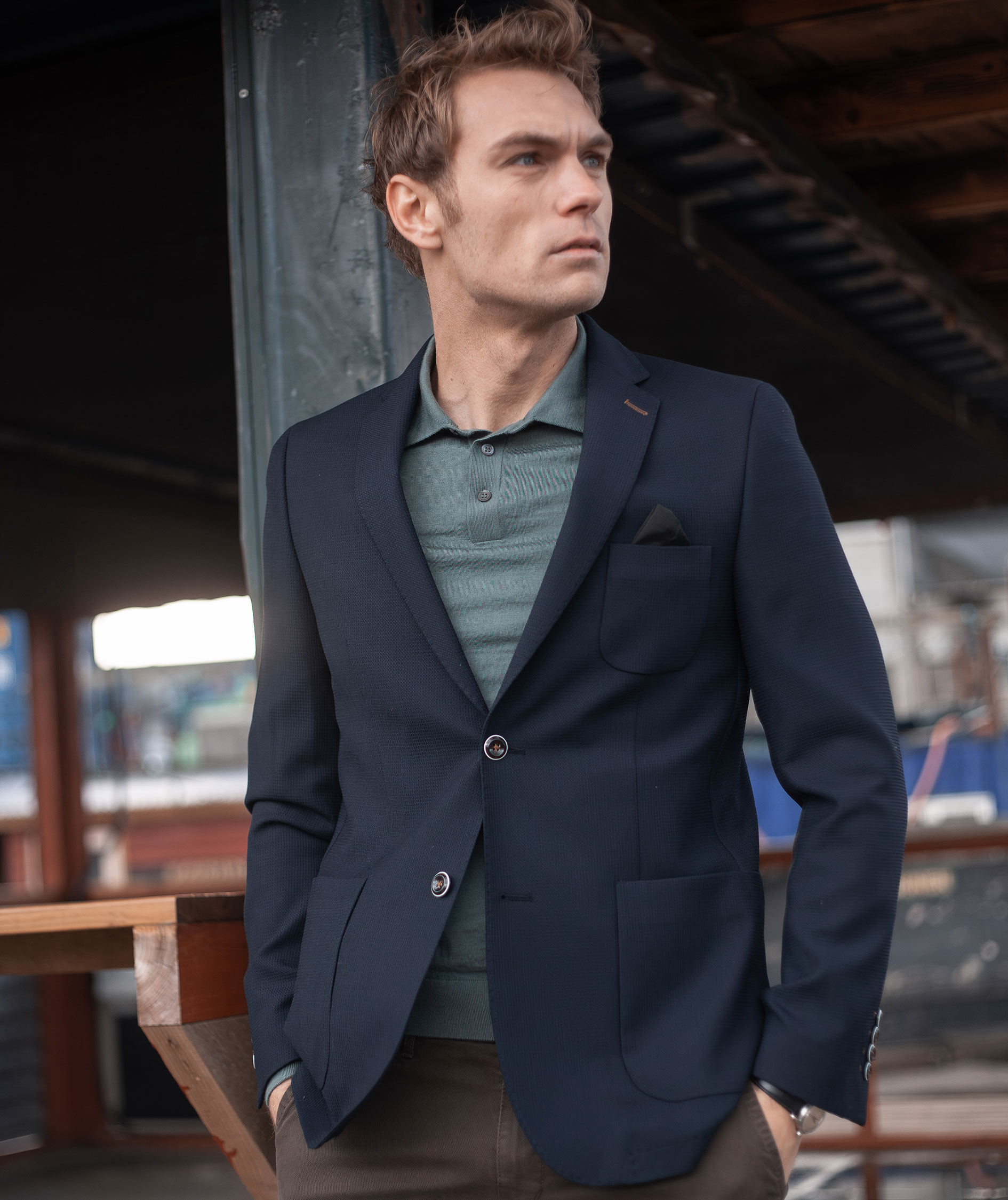 Sunwill Modern fit blazer med uld, Dark navy, large image number 6