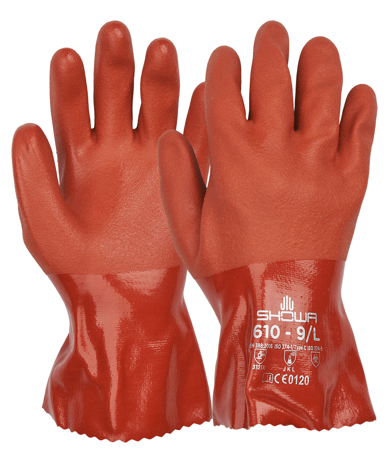 Showa PVC 610 kemikalieskyddshandskar, R&ouml;d
