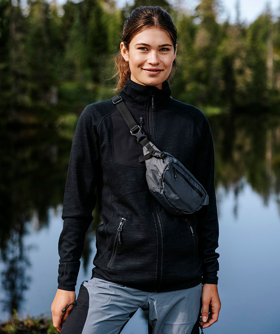 YOU Geiranger jacka dam med merinoull, Svart fl&auml;ckig, large image number 2