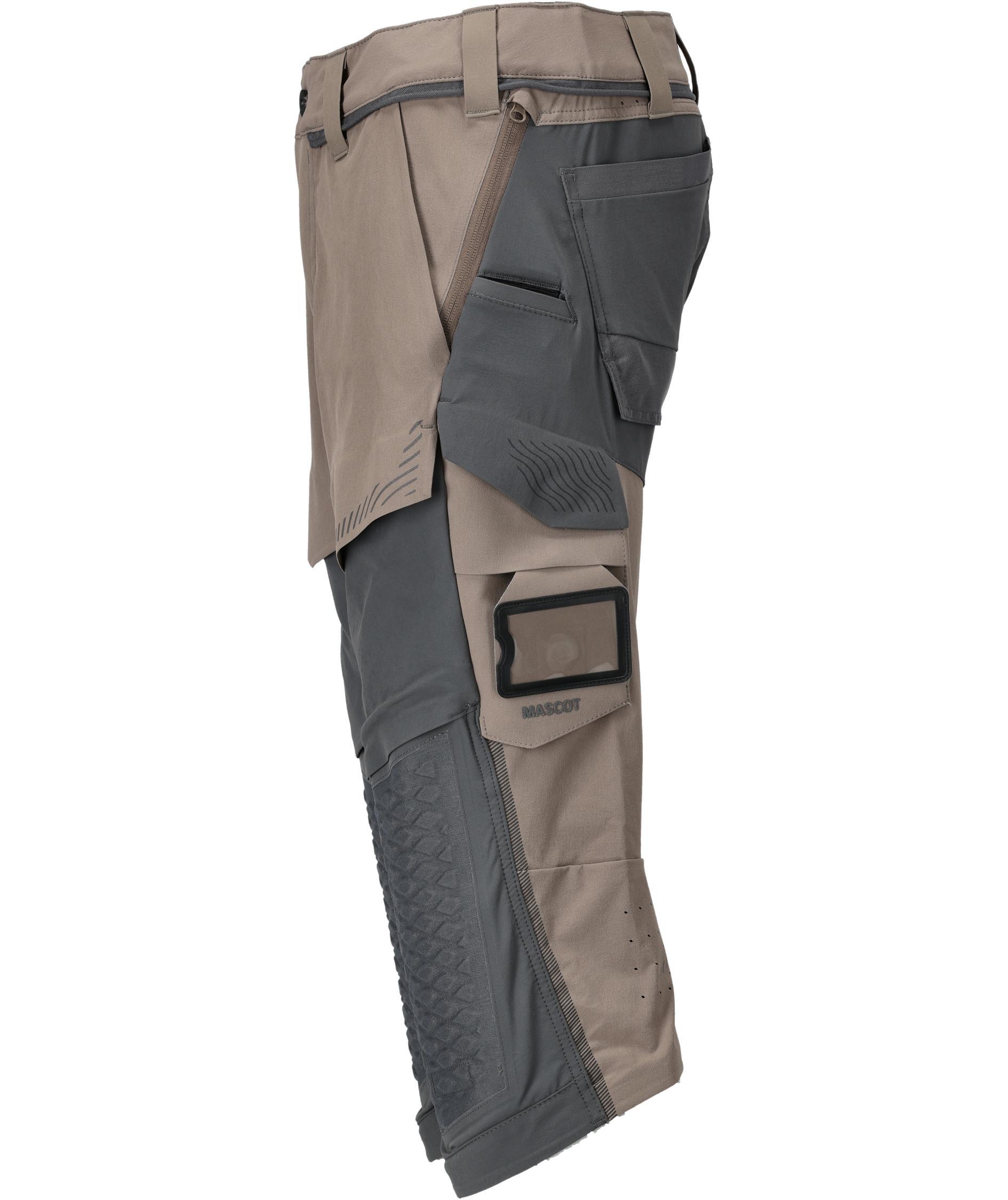 Mascot Customized arbeidsknickers full stretch, M&oslash;rk sand/Steingr&aring;, large image number 3