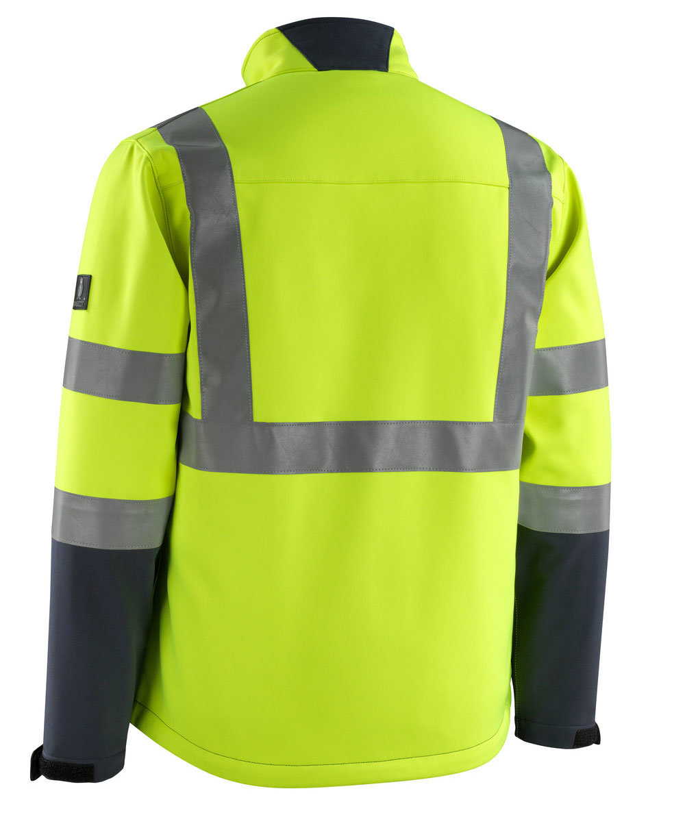 Mascot Safe Light Kiama softshelljakke, Hi-Vis Gul/M&oslash;rk Marine, large image number 2