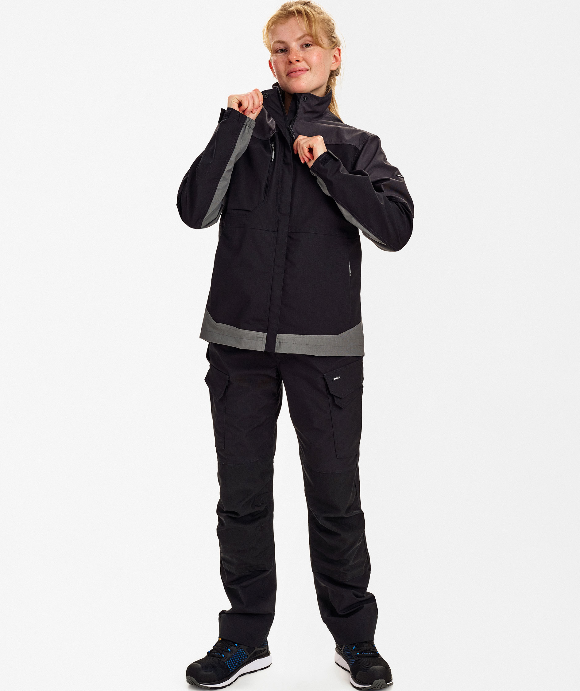 Engel Entire dame arbejdsjakke, Black/Anthracite Grey, large image number 2