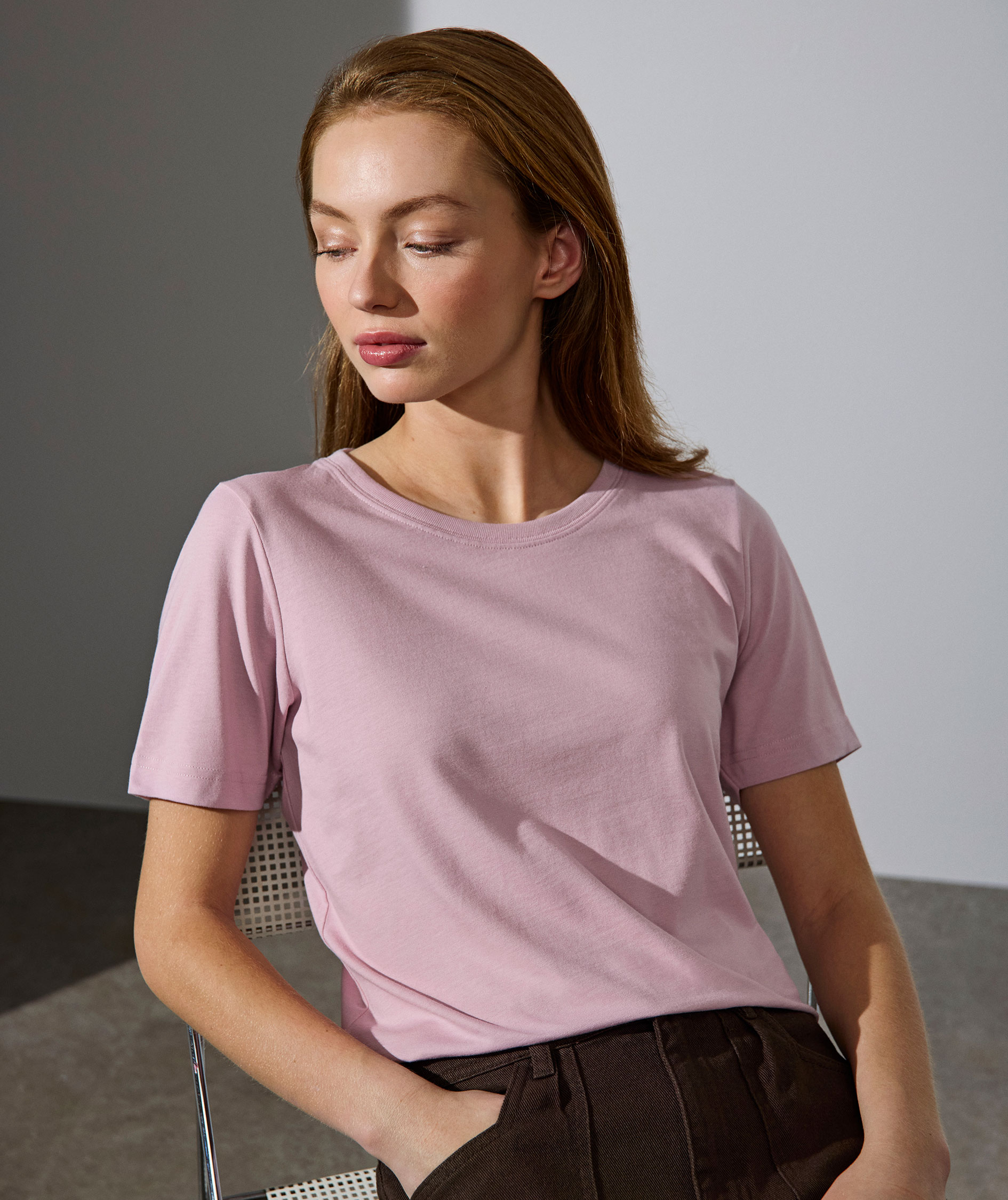 ID PRO Wear light dame T-shirt, St&oslash;vet rosa