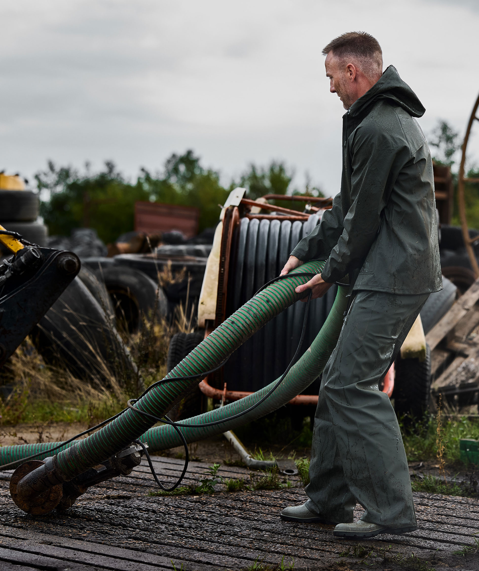 ELKA Elements Outdoor PU/PVC rain jacket, Olive Green, large image number 6