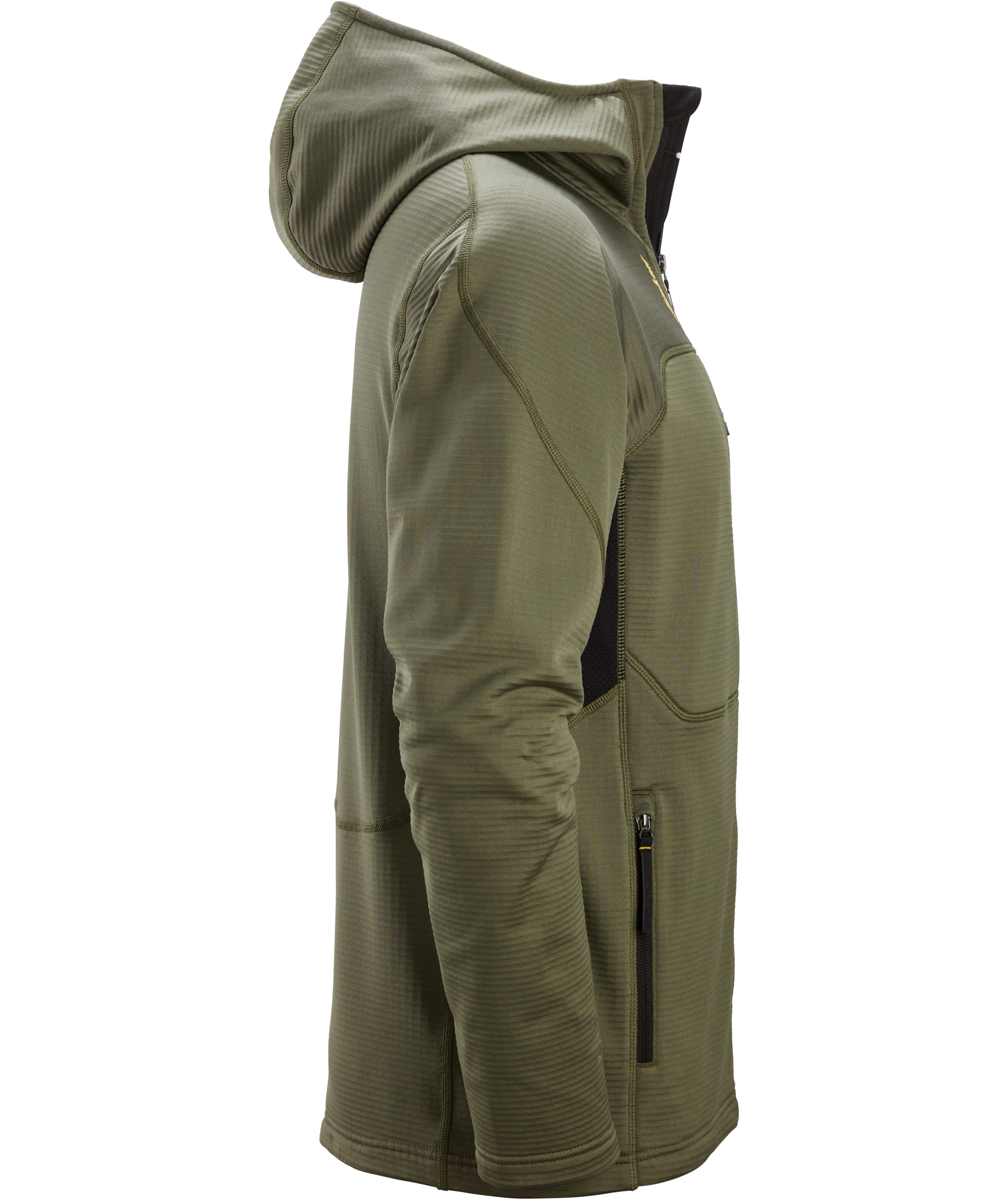 Snickers Body Mapping fleece h&aelig;ttetr&oslash;je med lynl&aring;s 9420, Khaki Green/Black, large image number 3