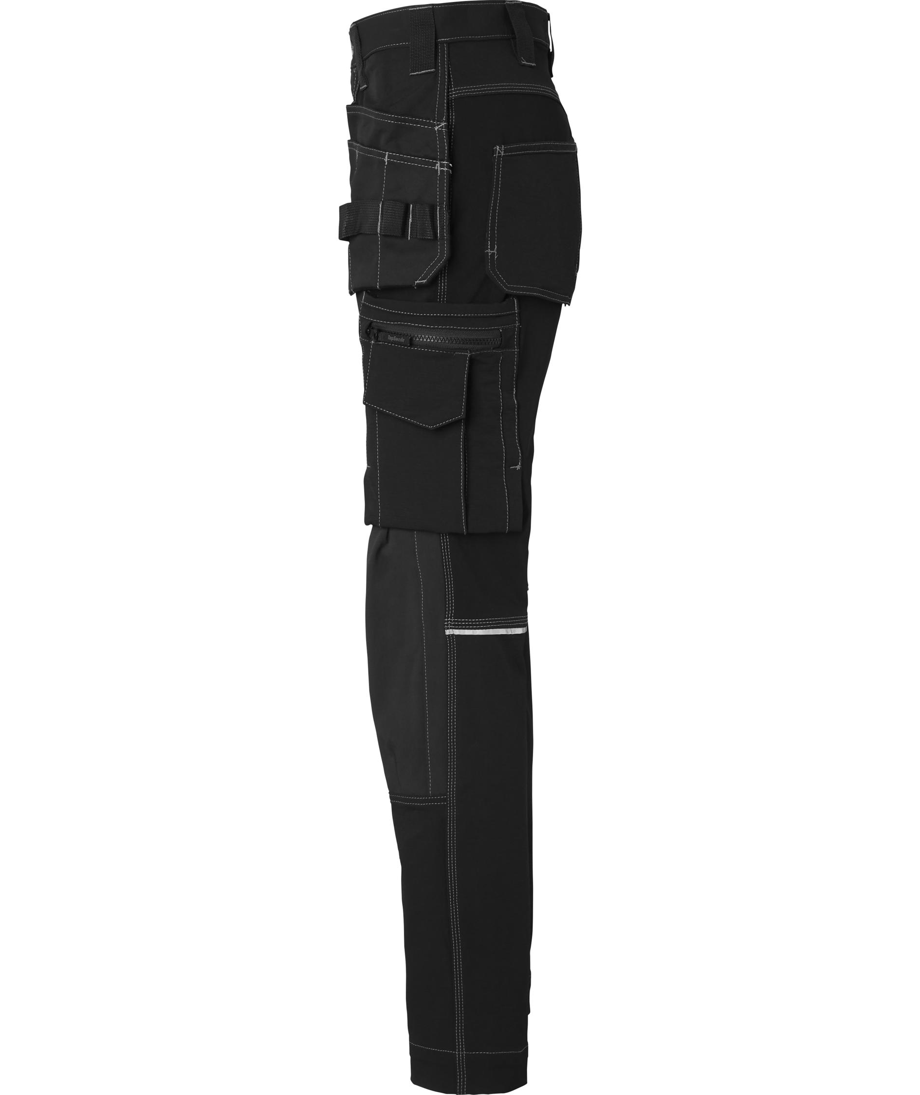 Top Swede dame h&aring;ndv&aelig;rkerbukser 307 full stretch, Sort, large image number 3