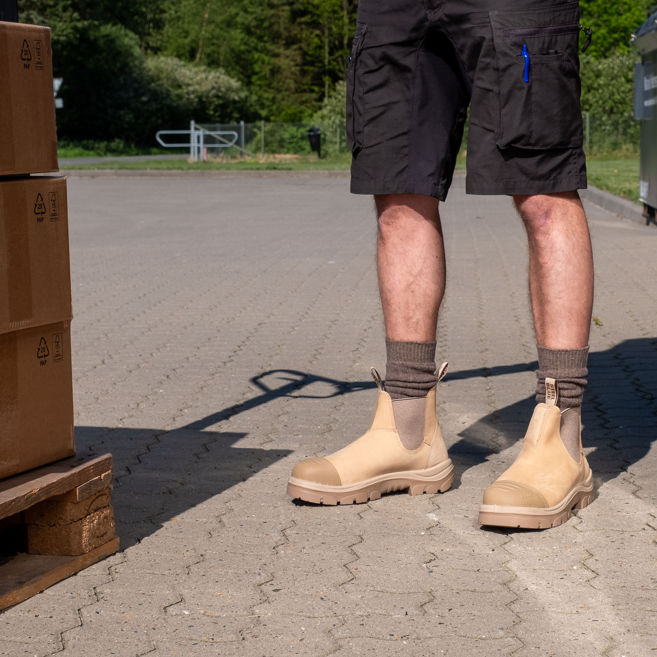 Steel Blue Hobart skyddsst&ouml;vlar S3, Sand