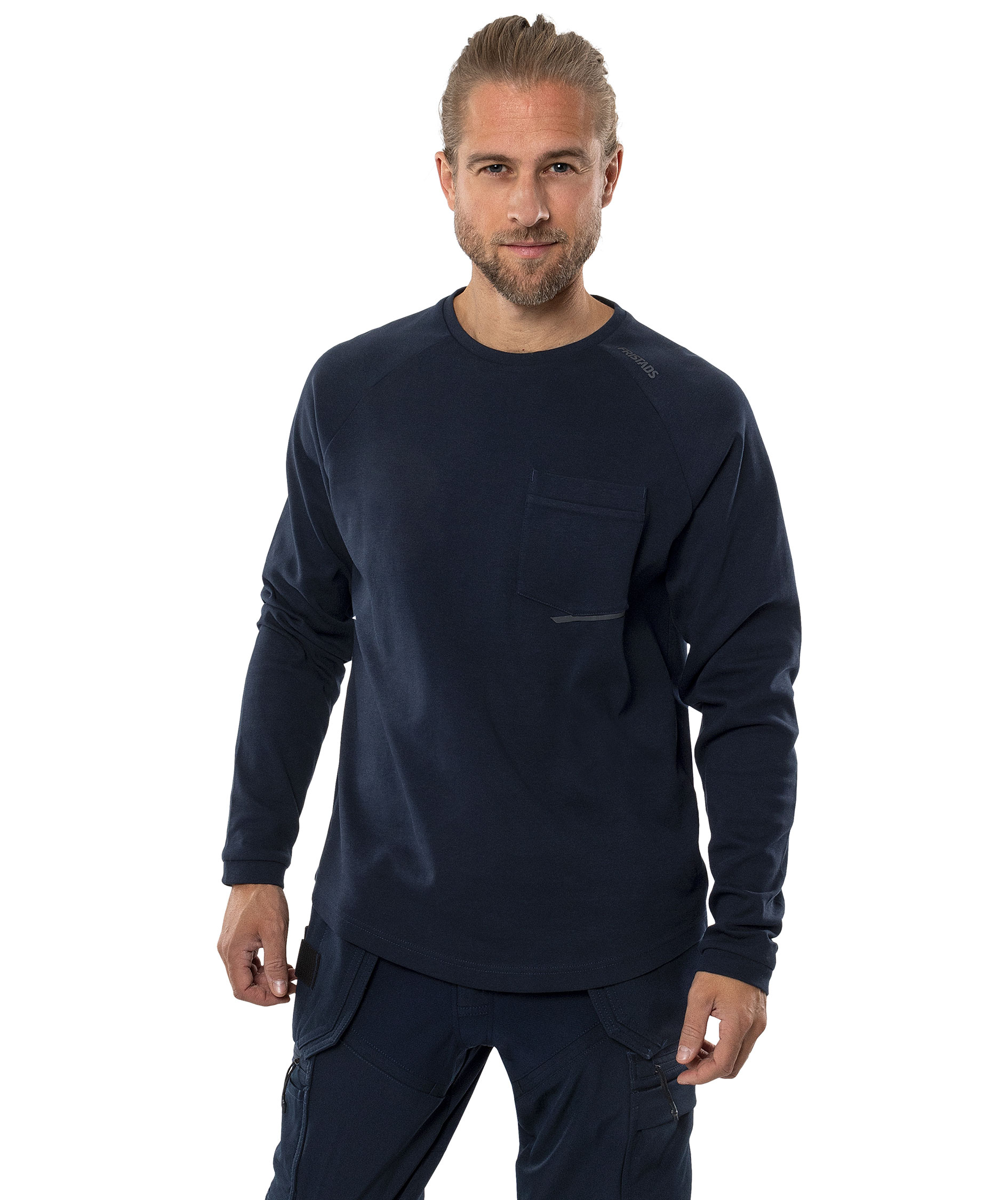 Fristads l&aring;ng&auml;rmad T-shirt 7821 GHT, M&ouml;rk Marinbl&aring;, large image number 1