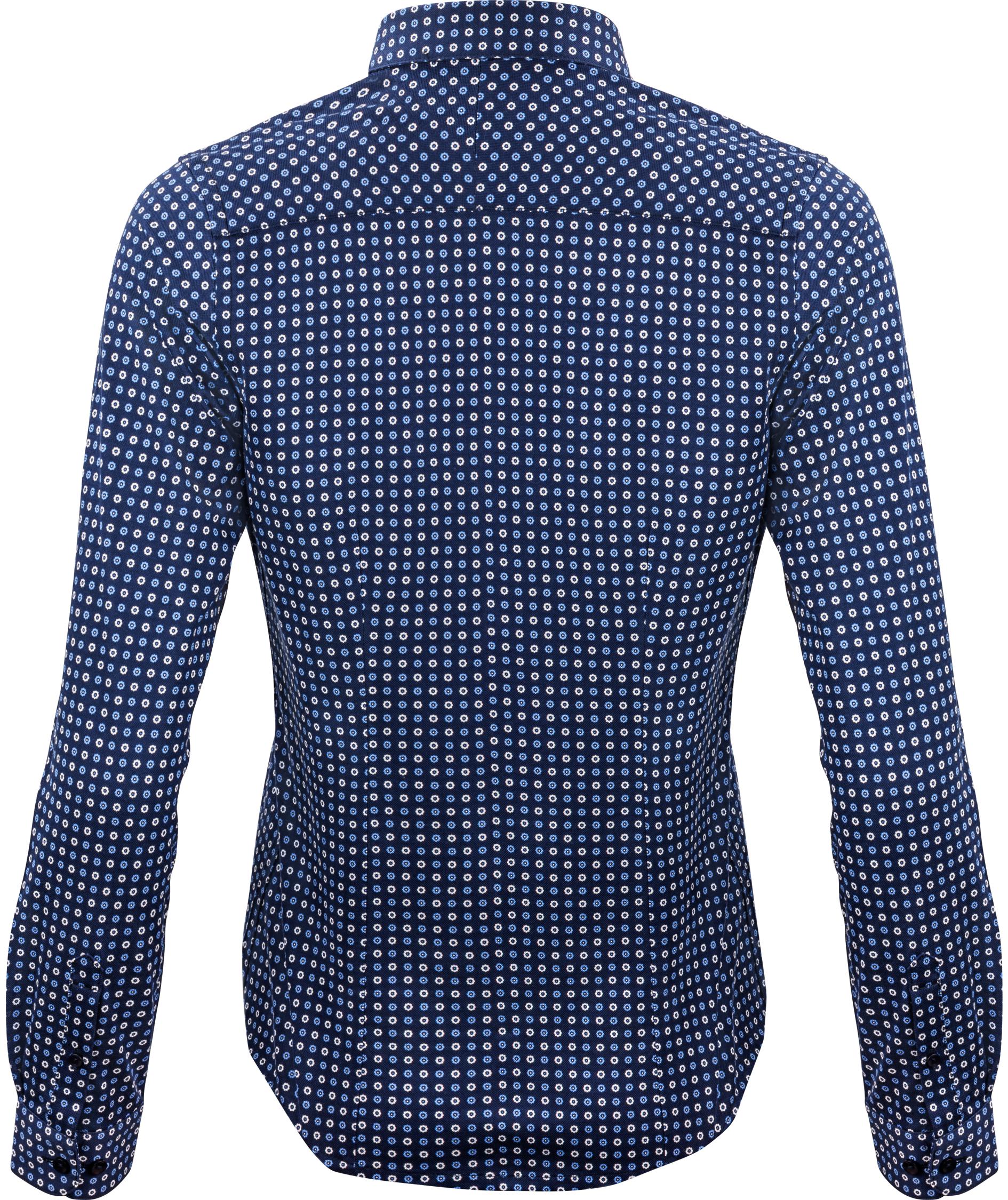 J. Harvest & Frost Piqu&eacute; Indigo Bow 131 lady fit shirt, Blue Print, large image number 1