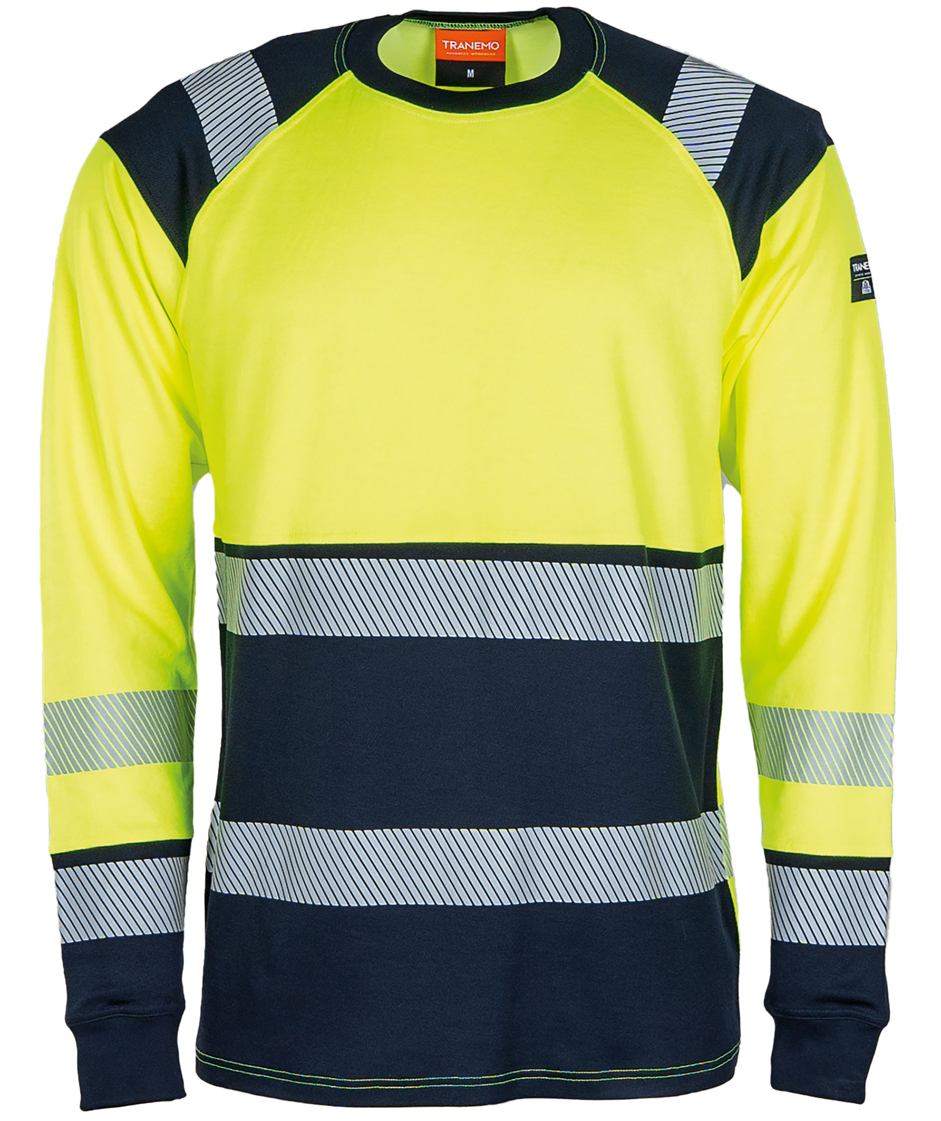 Tranemo lang&auml;rmliges T-Shirt, Hi-Vis gelb/marine