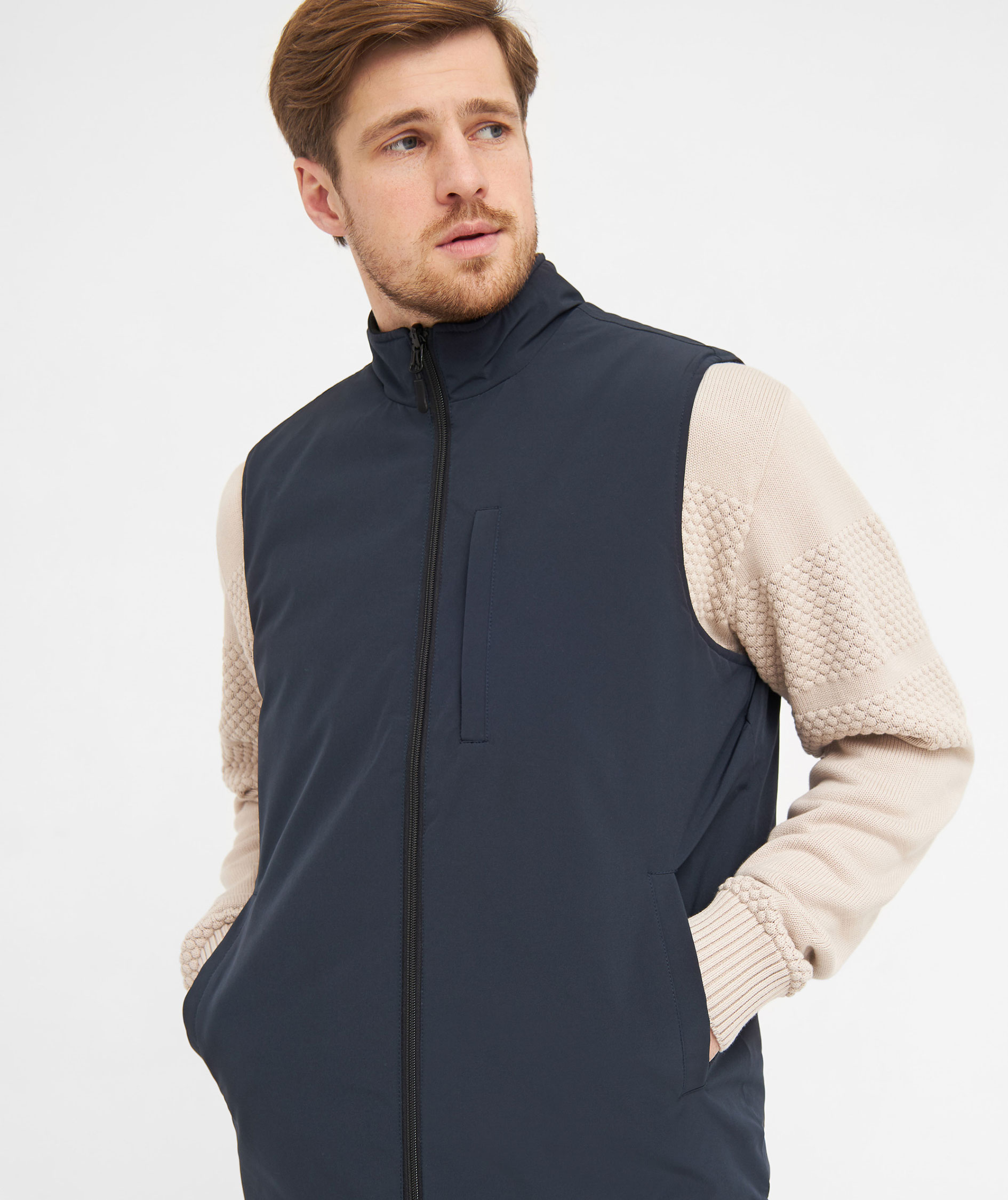 Clipper Paisley reversible quilted vest, Navy Night Sky, large image number 4