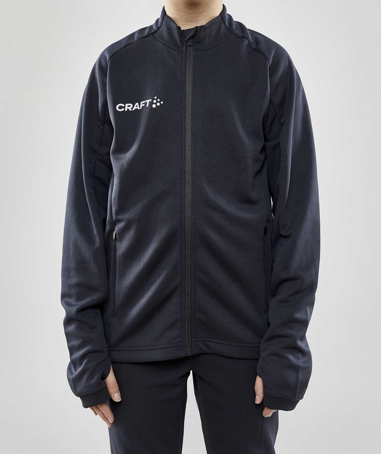 Craft Evolve Full Zip sweatshirt til b&oslash;rn, Asphalt, large image number 1