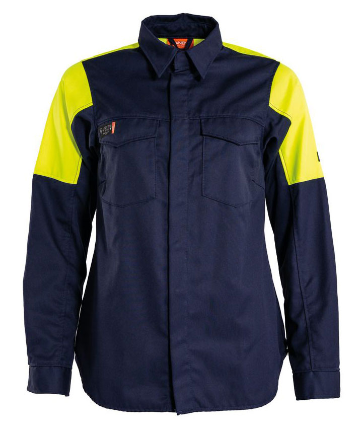 Tranemo FR Damenhemd, Marine/Hi-Vis gelb