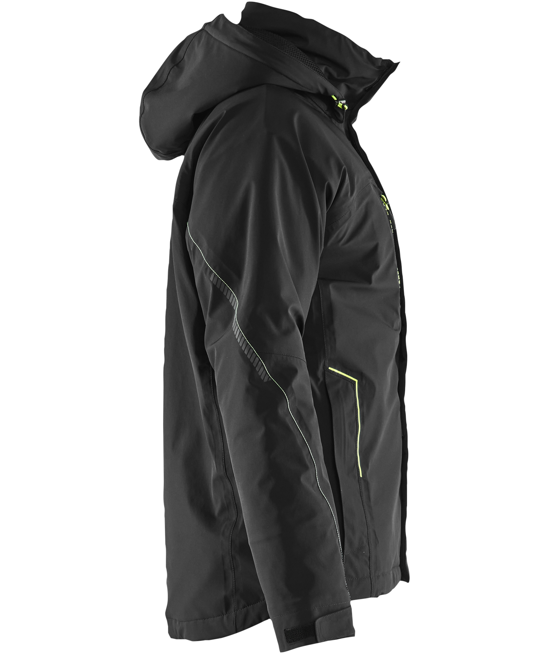 Bl&aring;kl&auml;der letforet damejakke full stretch, Sort/Hi-Vis Gul, large image number 3