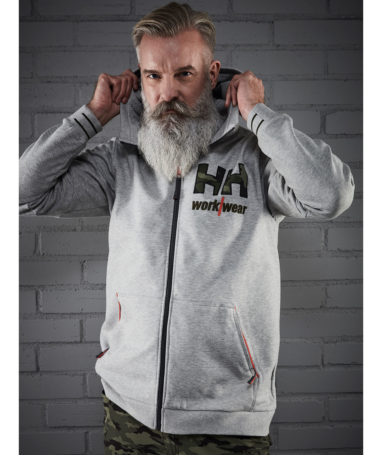 Helly Hansen Kensington hoodie med dragkedja, Gr&aring;melerad/Camouflage, large image number 2