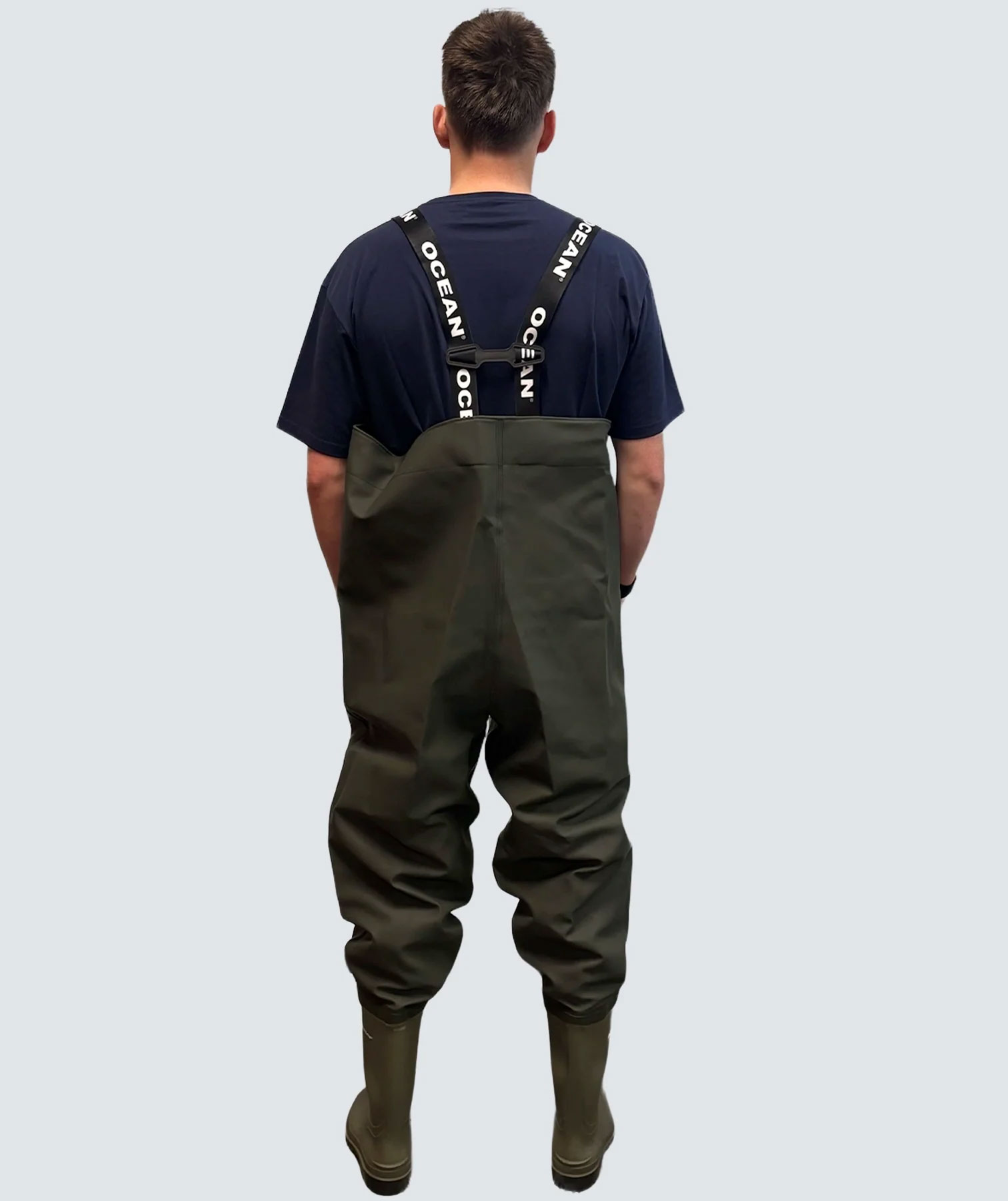 Ocean Deluxe+ waders med Dunlop st&oslash;vler, Olivengr&oslash;n