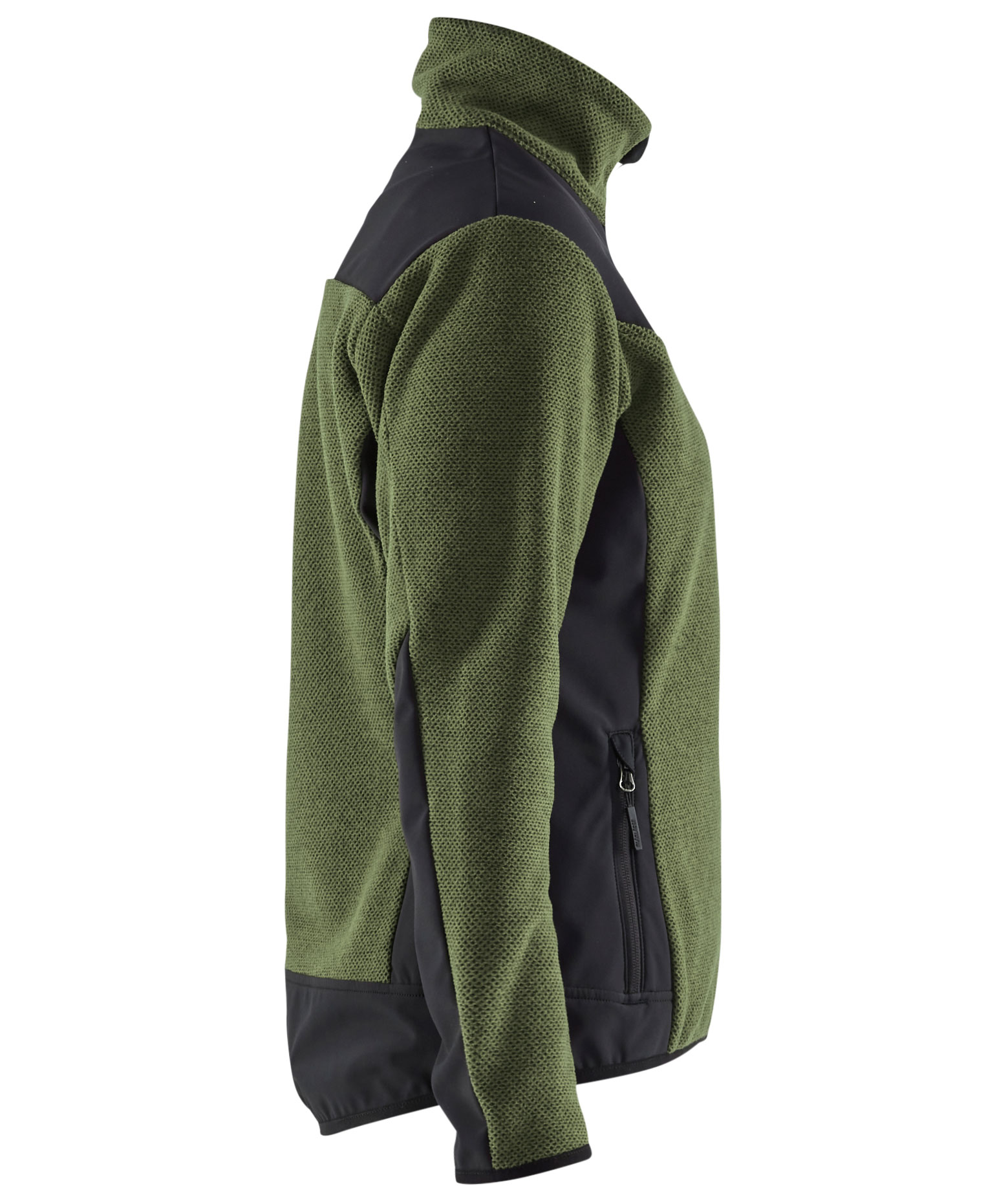 Bl&aring;kl&auml;der stickadjacka med softshell dam, H&ouml;stgr&ouml;nt/Svart, large image number 2