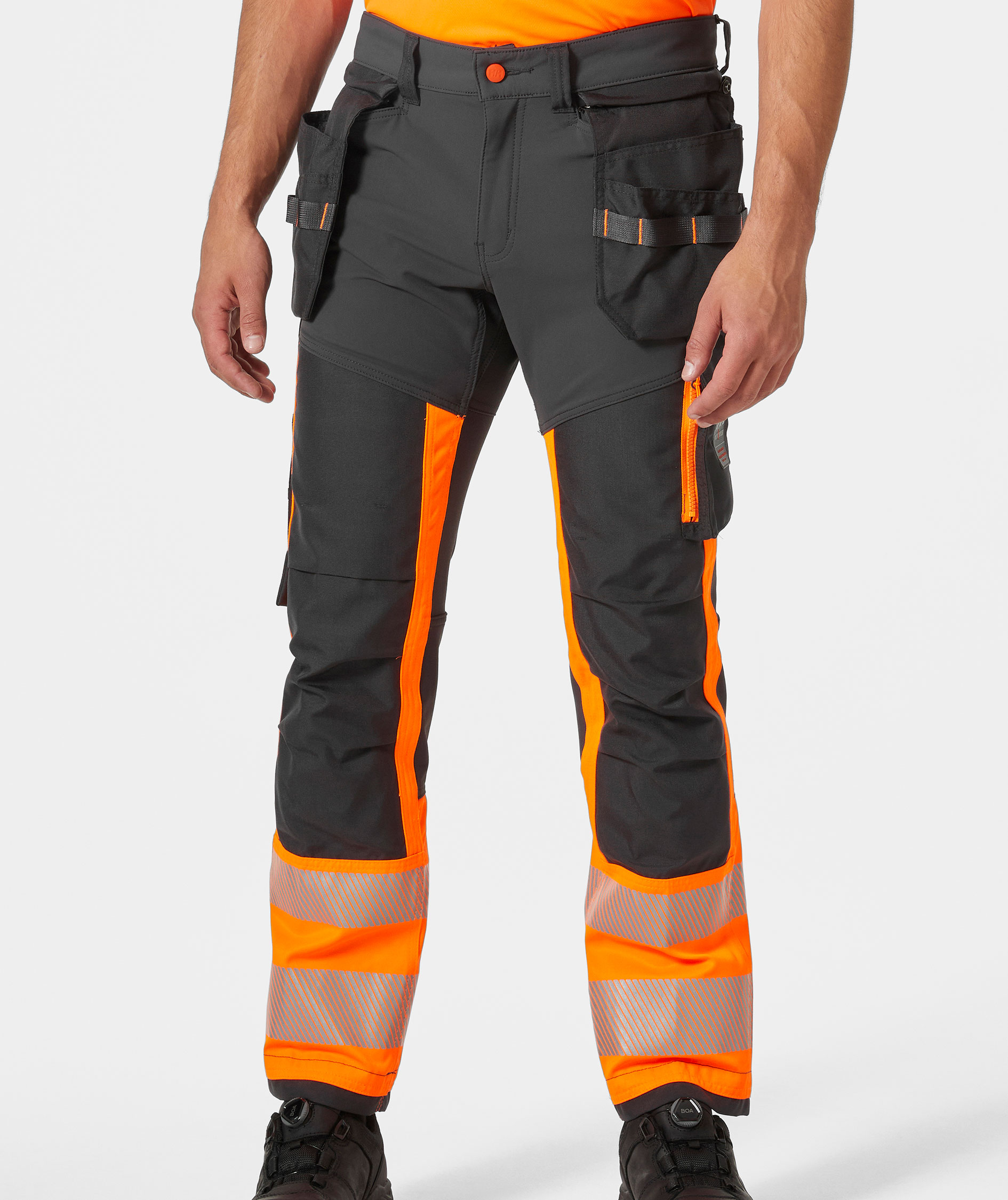 Helly Hansen ICU h&aring;ndverksbukse full stretch, Hi-vis Oransje/Ebony, large image number 1