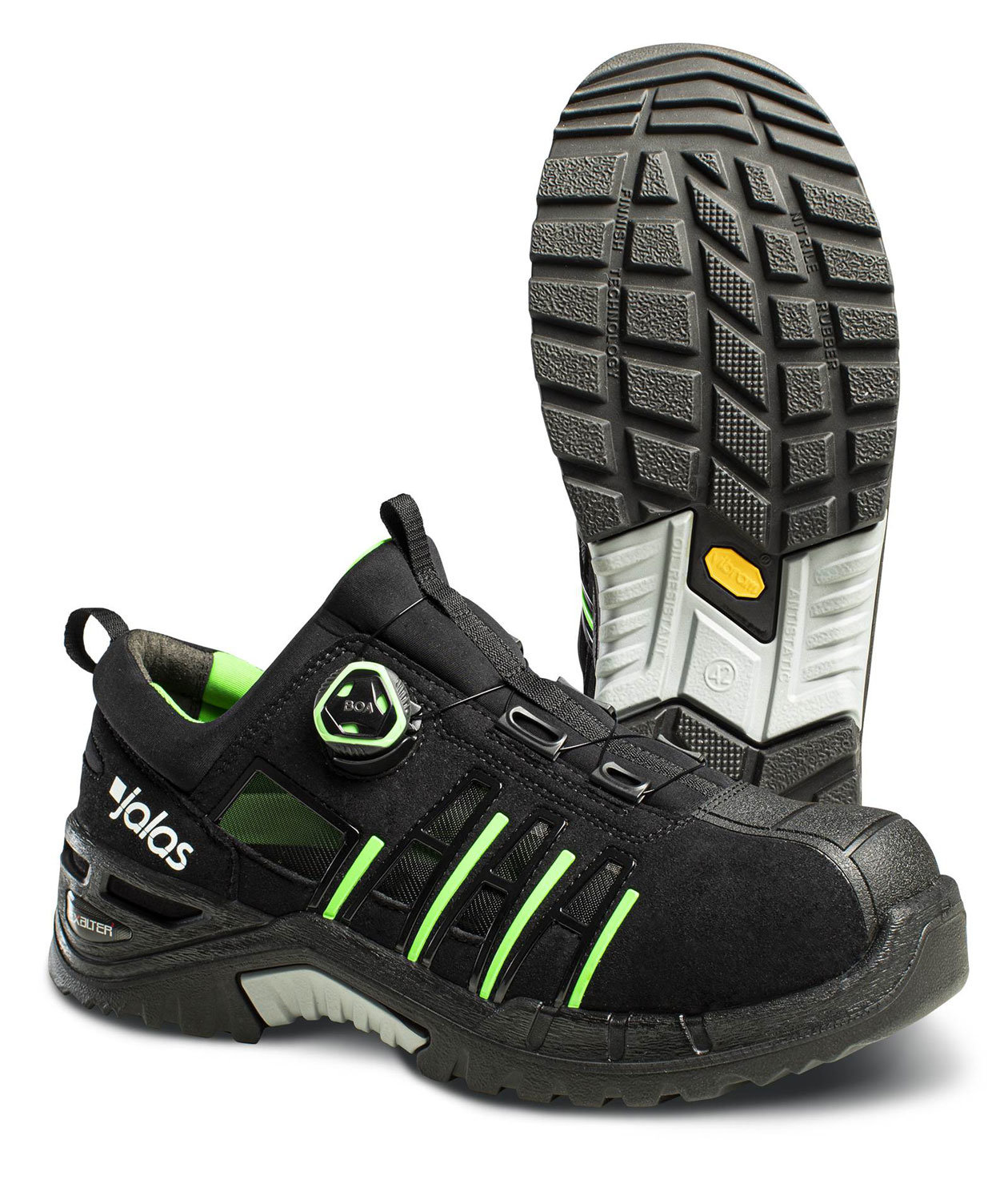 Jalas 9925 Exalter skyddssandaler S1P, Svart/Gr&ouml;n