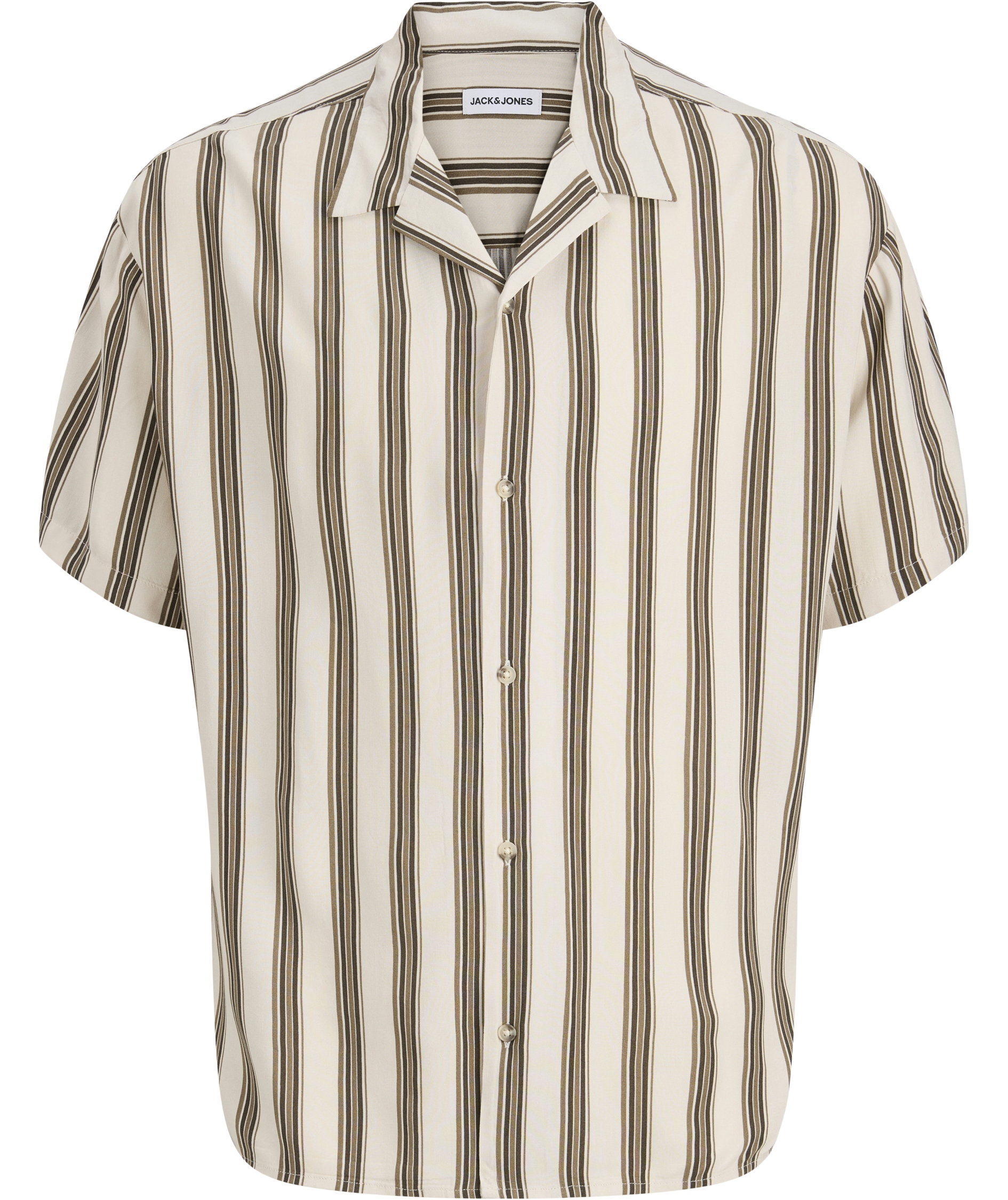 Jack & Jones JJEJEFF STRIPE RESORT short-sleeved shirt, Moonbeam, Moonbeam, swatch