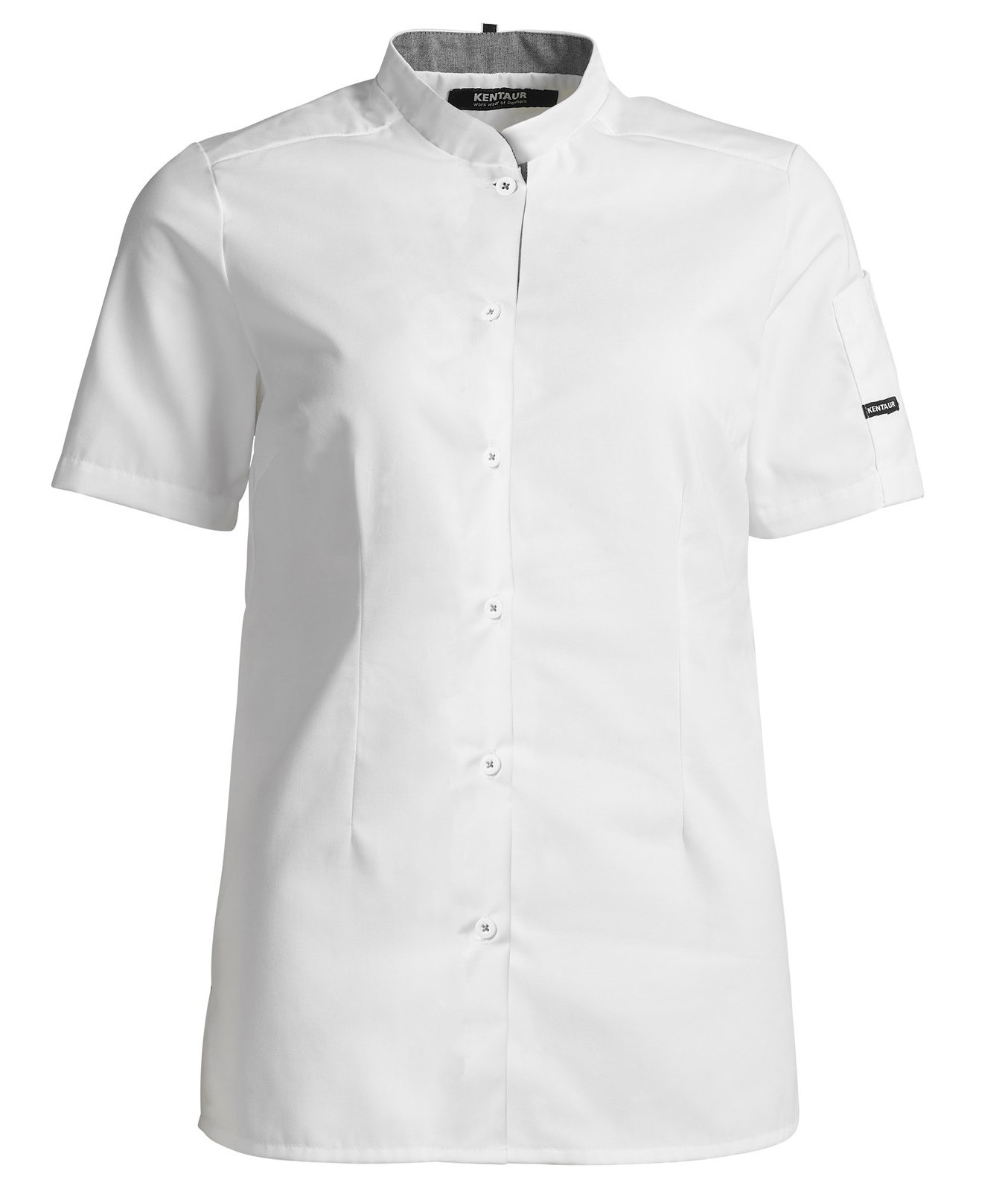 Kentaur modern fit kort&auml;rmad kock/serviceskjorta dam, Vit