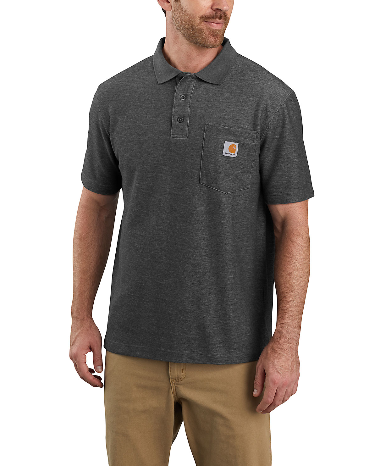 Carhartt polo T-shirt, Carbon Heather