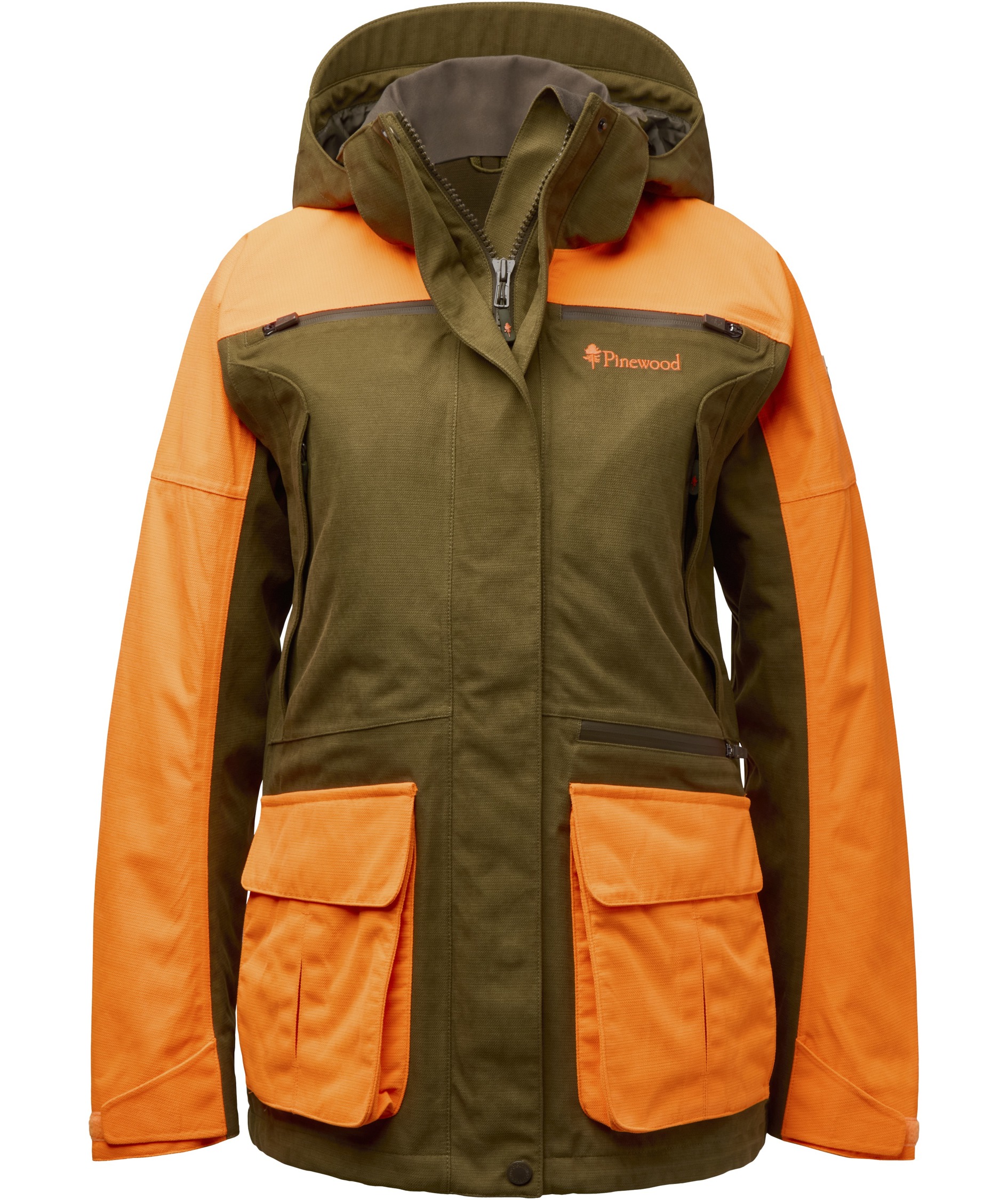 Pinewood&nbsp;Furudal Expert 2L Hunting damejakke, Olive Green/Orange