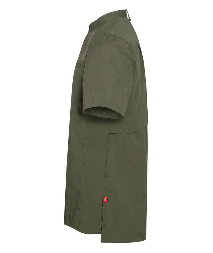 Segers 1006 regular fit kort&aelig;rmet kokkeskjorte, Olivengr&oslash;n, large image number 4