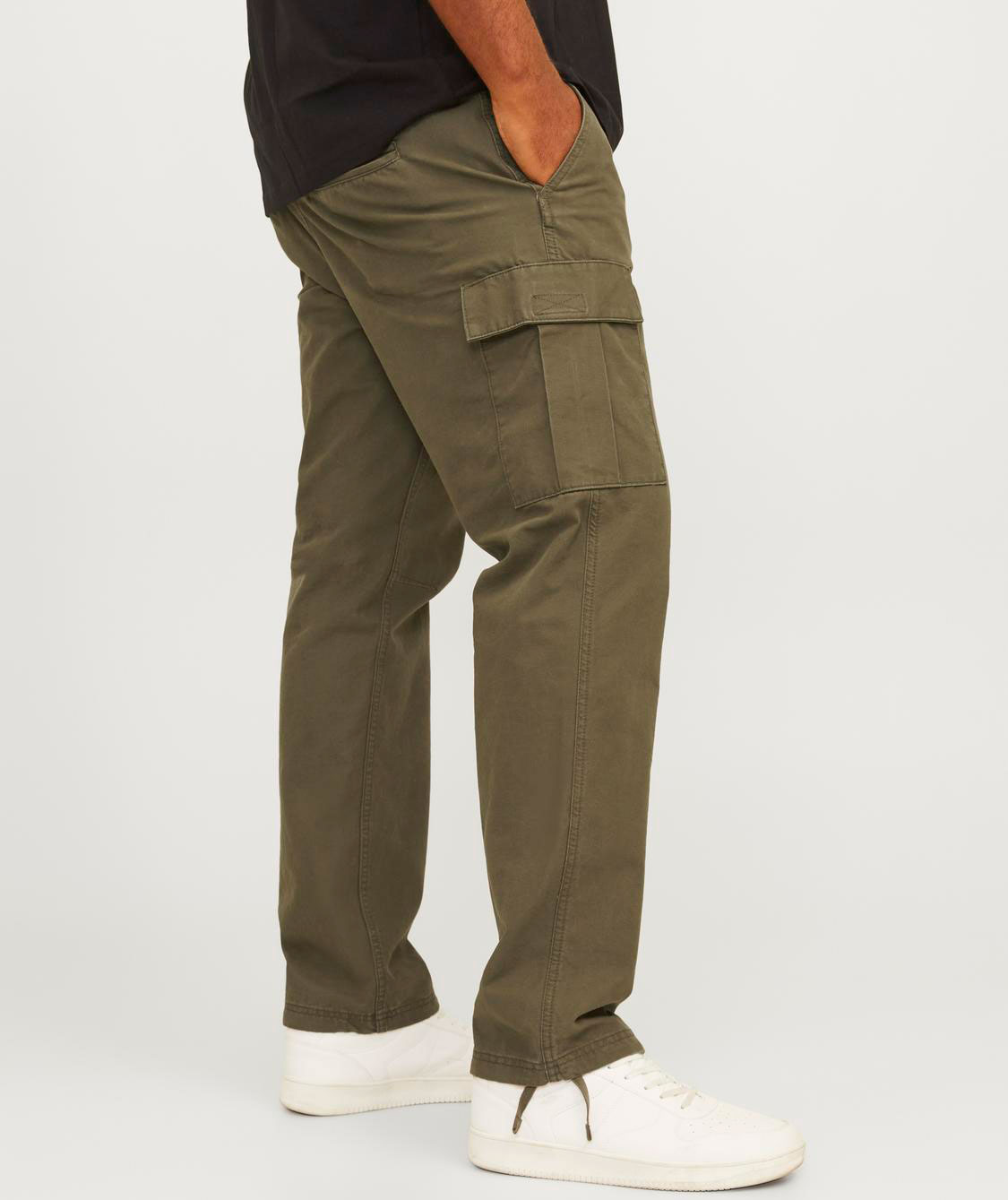 Jack & Jones Plus JPSTKANE JJBARKLEY cargo trousers, Olive night, large image number 3