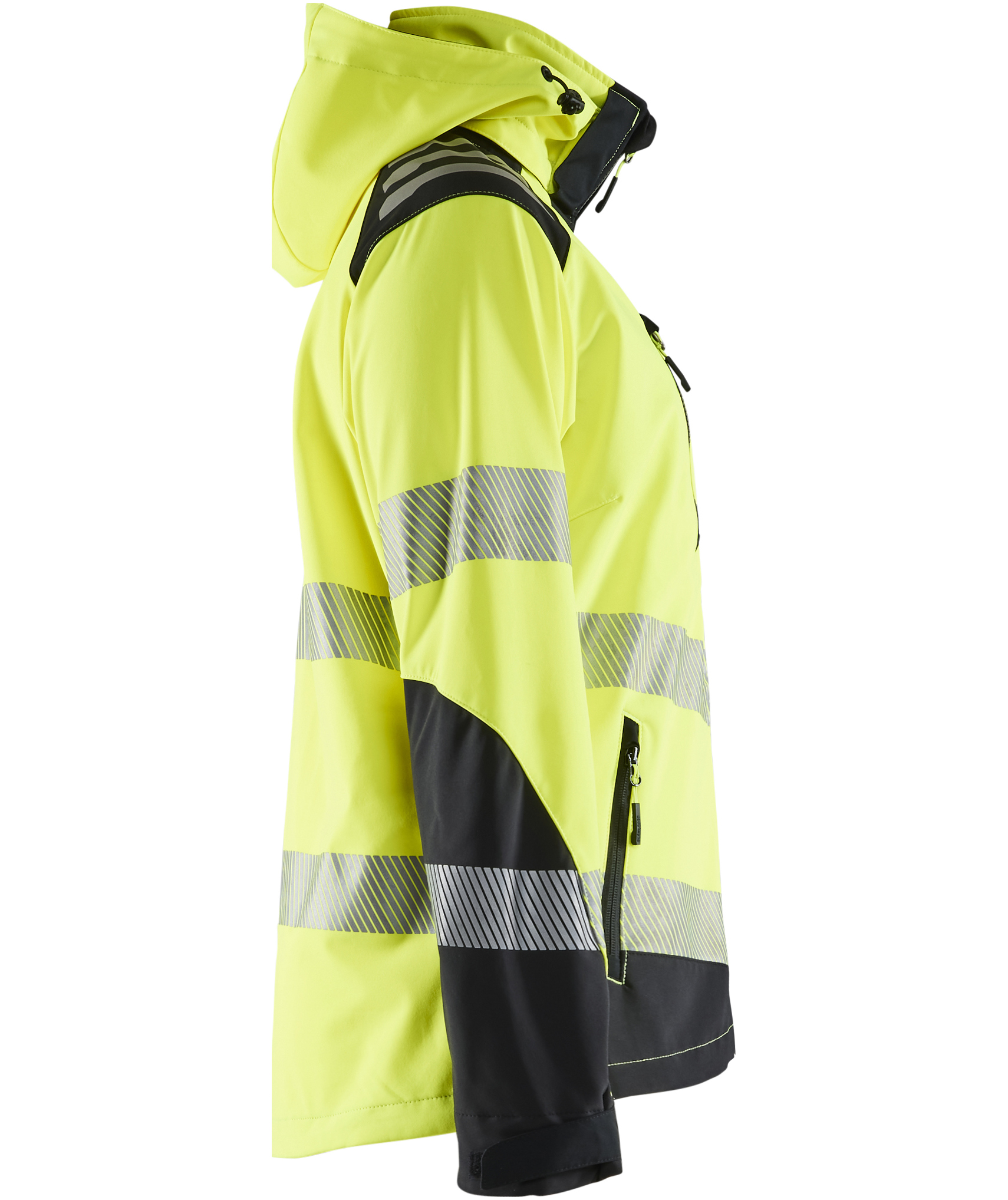 Bl&aring;kl&auml;der dame softshelljakke full stretch, Hi-vis Gul/Sort, large image number 3
