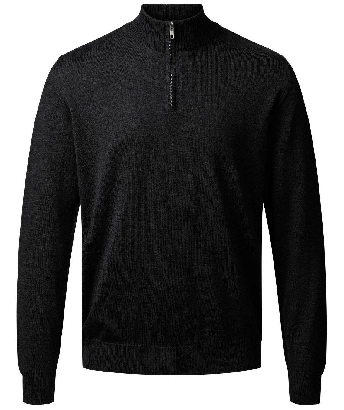 Clipper Milan stickad tr&ouml;ja med dragkedjan, Charcoal Melange