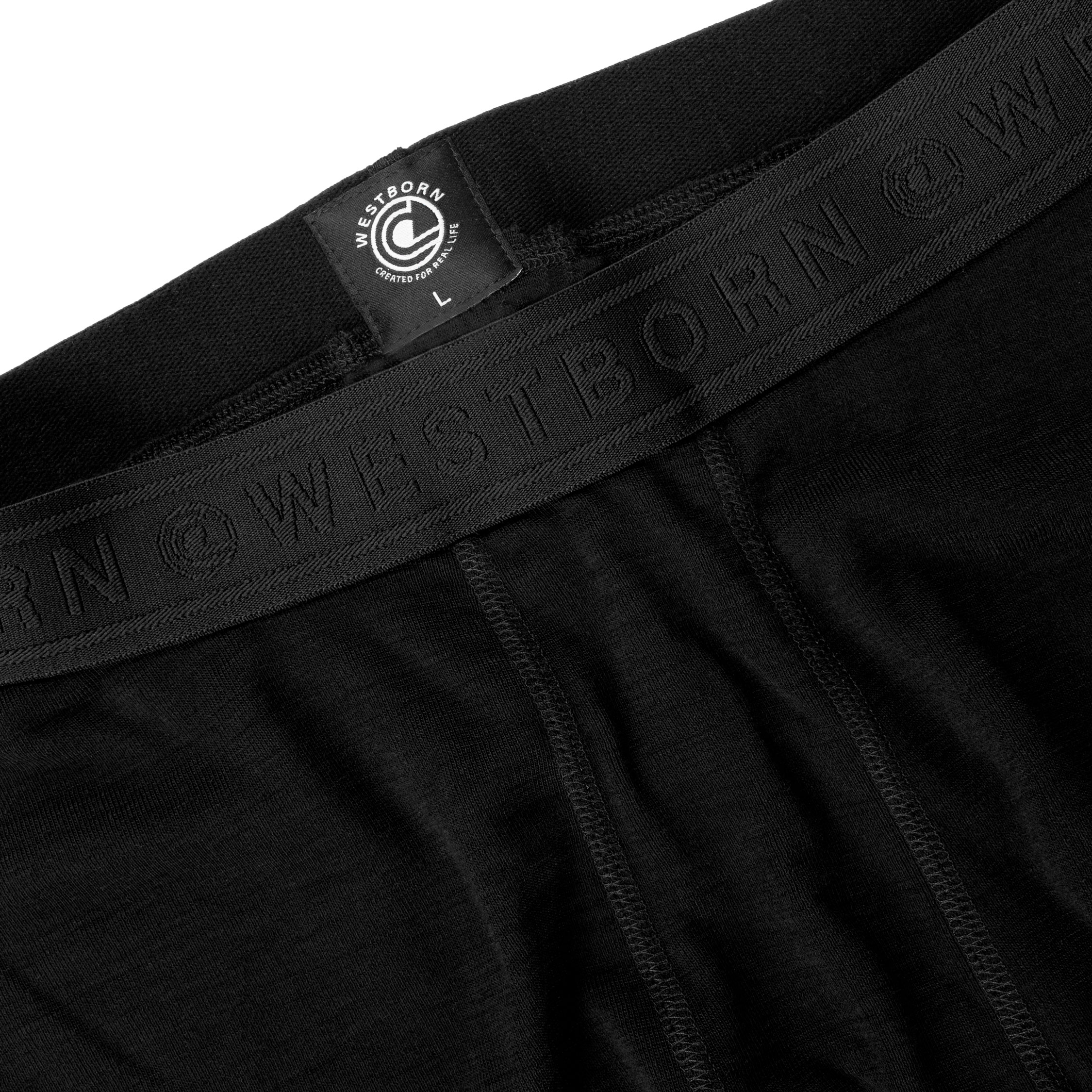 Westborn baselayer bukser med merinould, Black, large image number 3