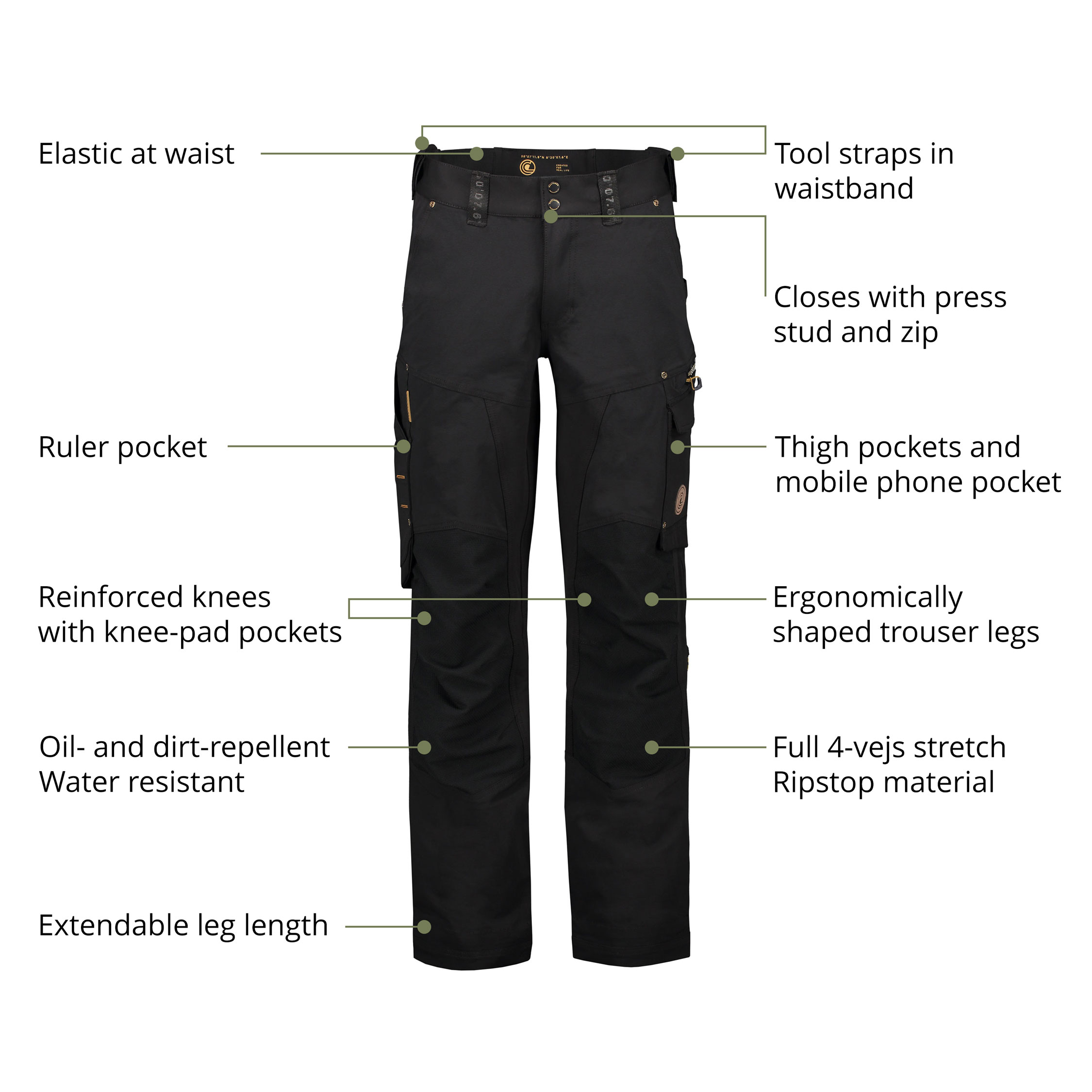 Westborn Arbeitshose full stretch, Black, large image number 3