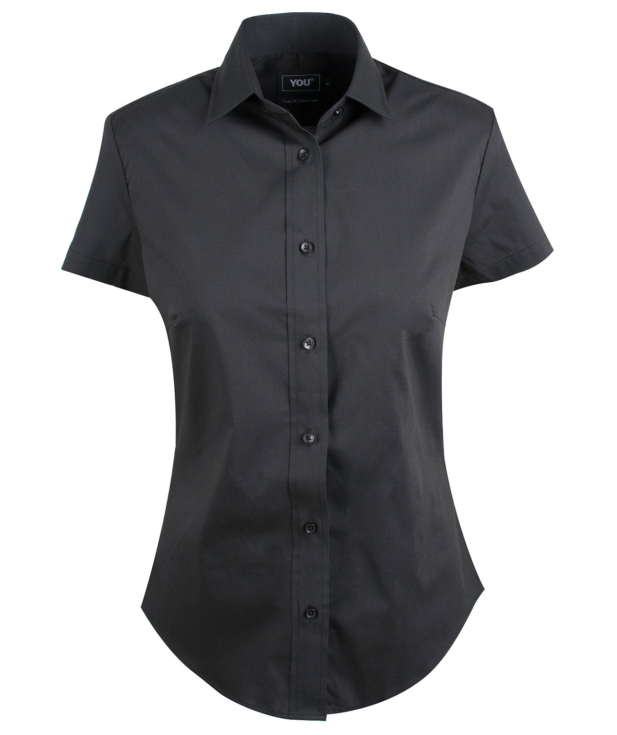 YOU Andria kort&auml;rmad stretch skjorta dam, Svart