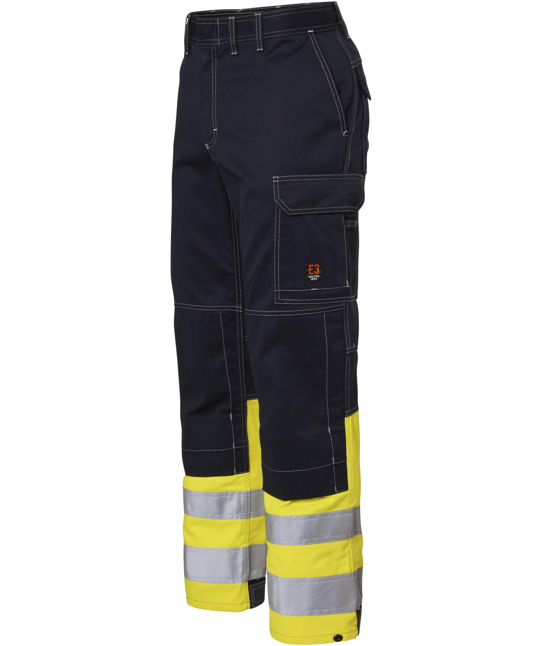 Tranemo Cantex WS arbejdsbukser, Hi-vis Gul/marinebl&aring;, large image number 2