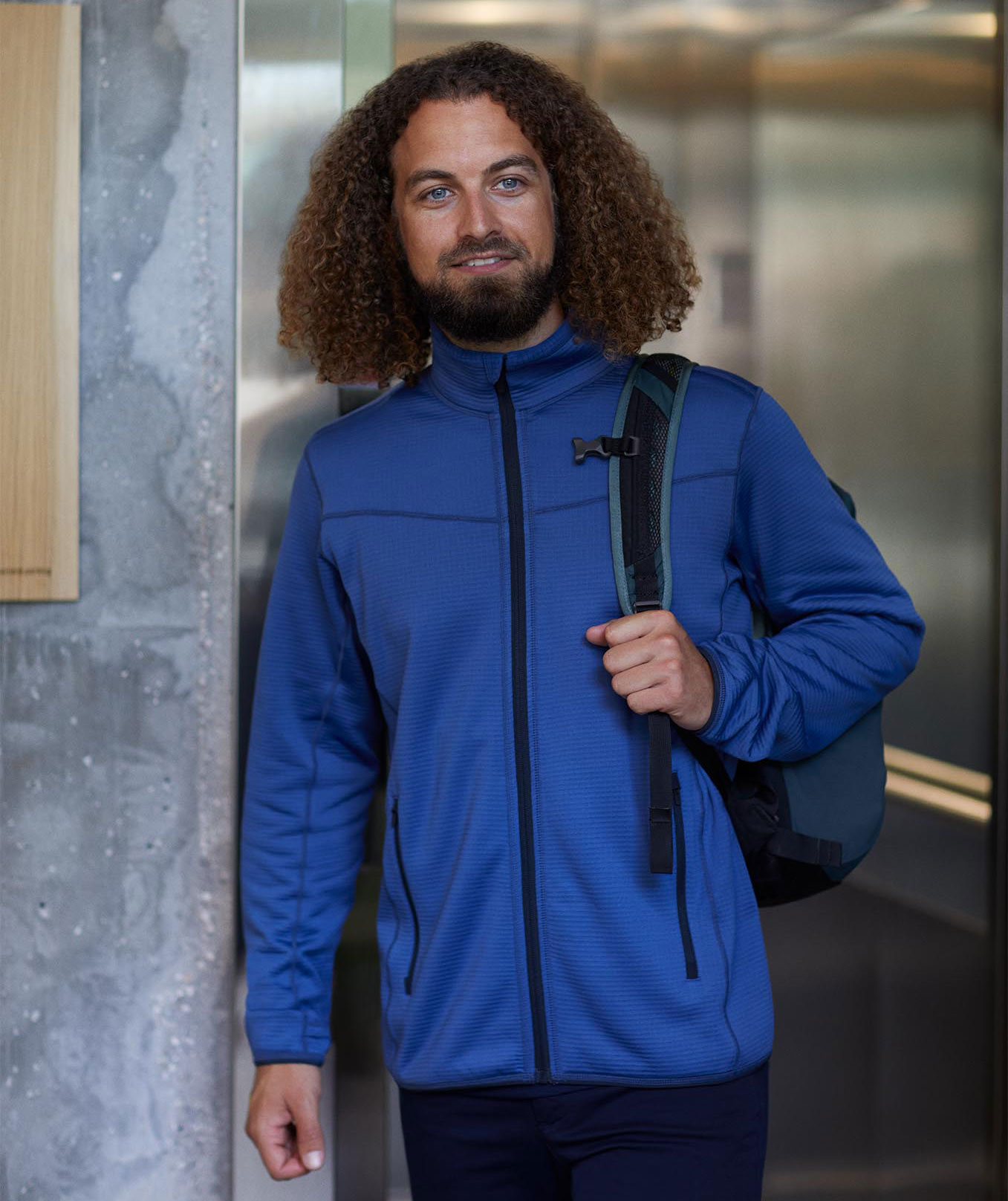 ID Stretch Komfort fleecetr&ouml;ja, Storm Bl&aring;