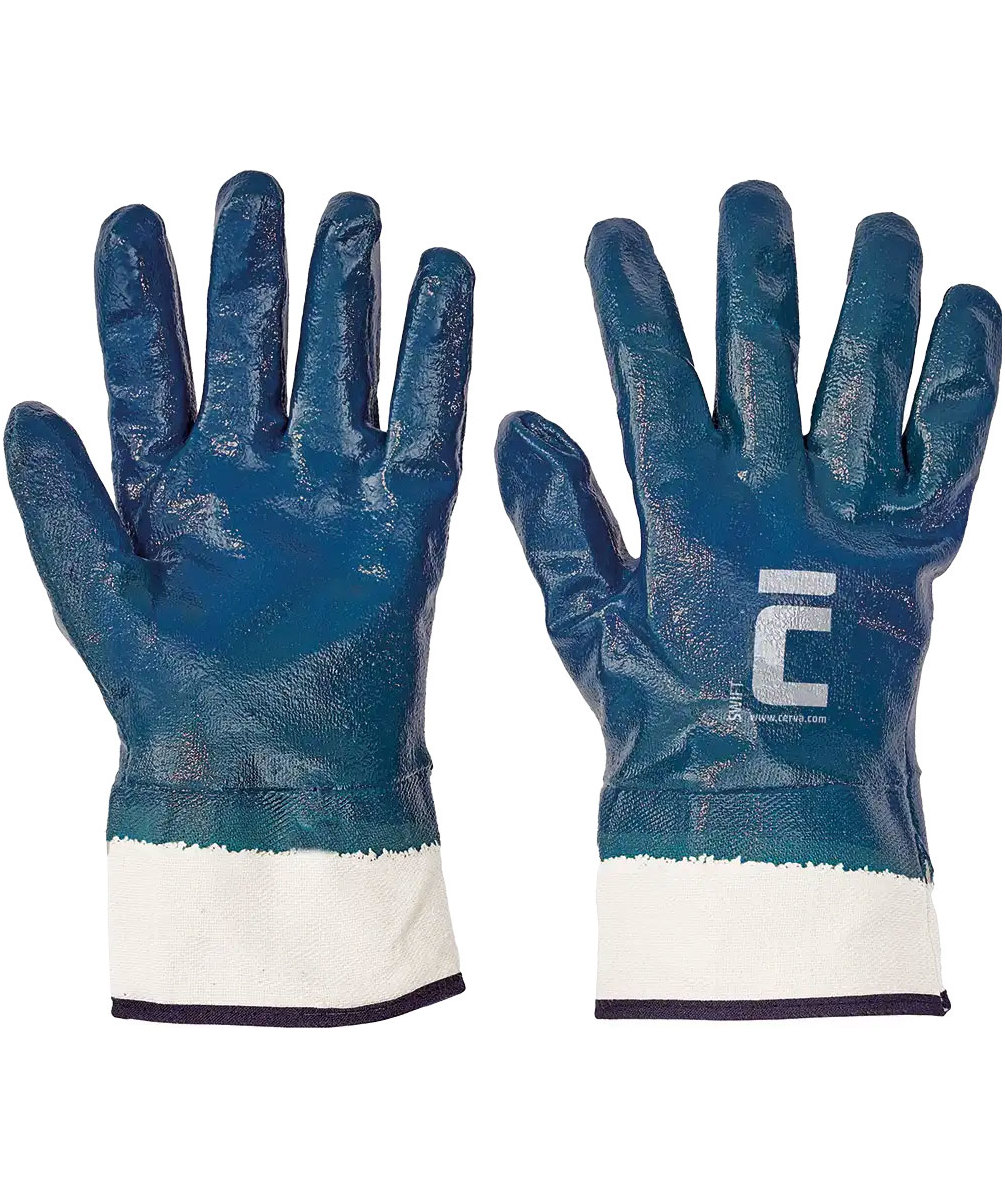 OS Swift arbejdshandske, Hvid/Bl&aring;