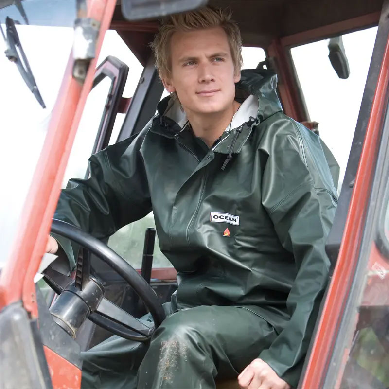 Ocean Offshore Pro FR regnjacka, Olivgr&ouml;n