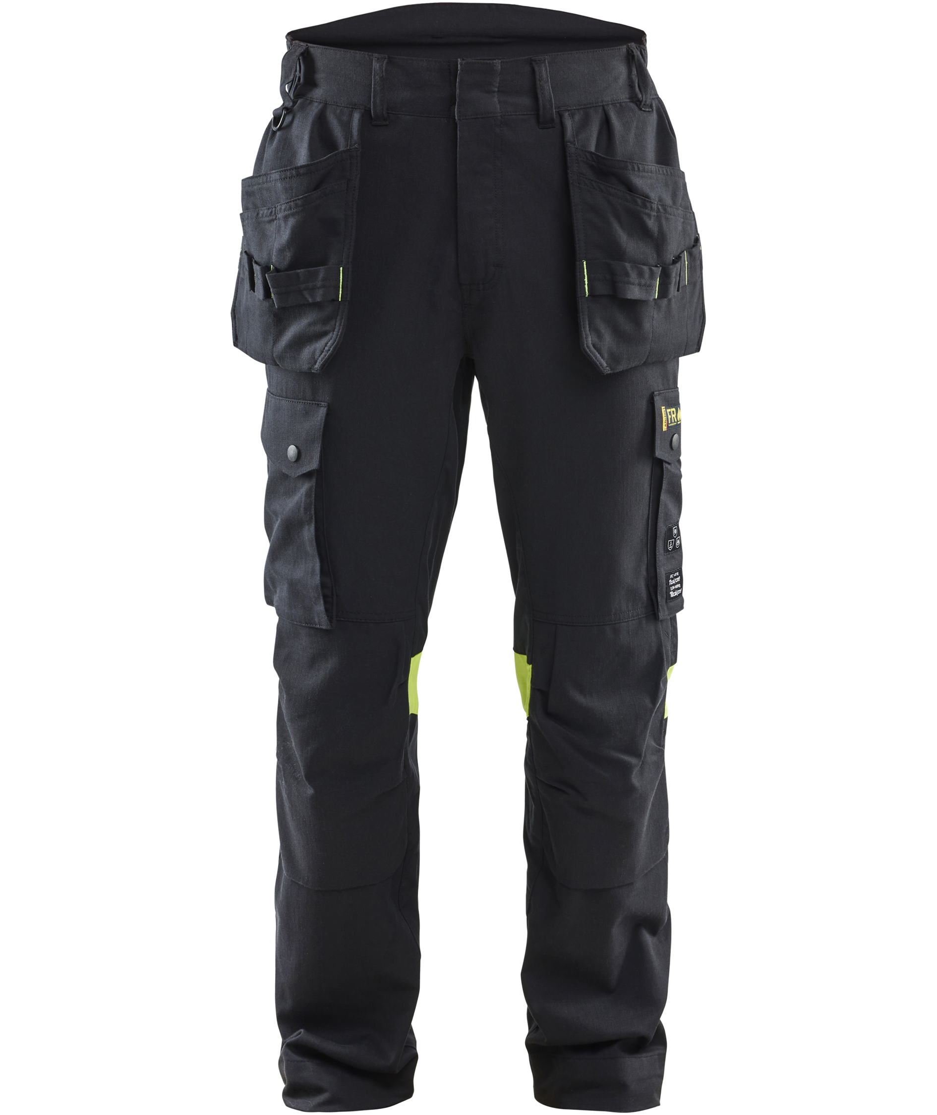 Bl&aring;kl&auml;der FR h&aring;ndv&aelig;rkerbukser, Sort/Hi-Vis Gul