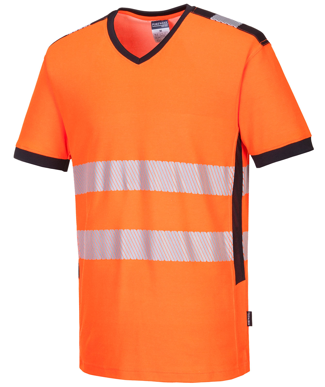 Portwest PW3 T-Shirt, Hi-Vis Orange/Schwarz